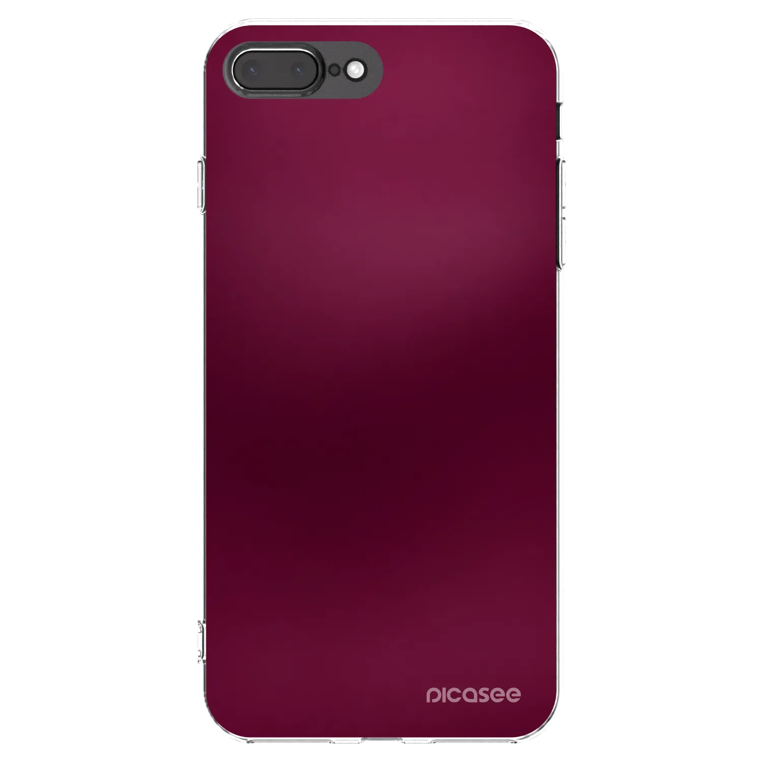 Picasee Apple iPhone 8 Plus Hülle - Transparentes Silikon - Velvet Bordeaux