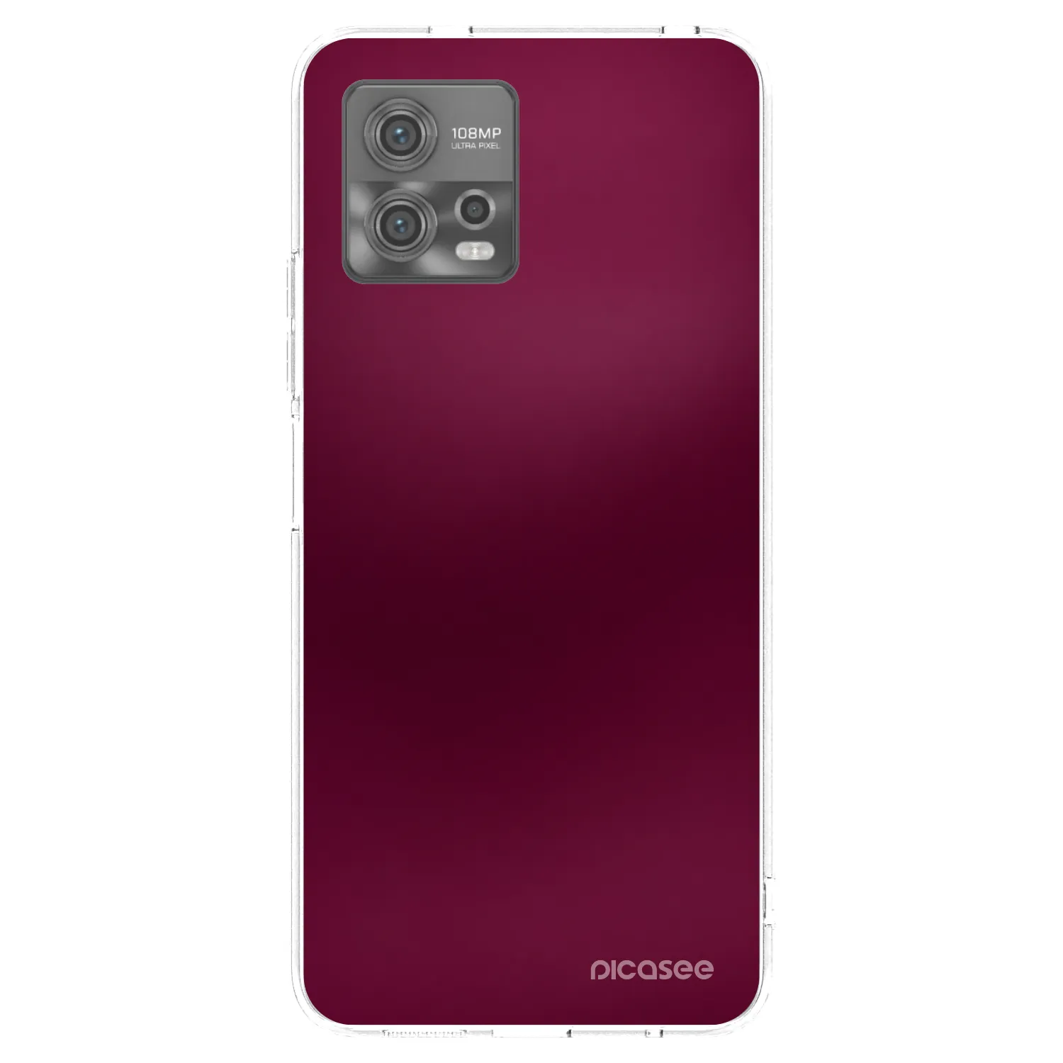 Picasee Motorola Moto G72 Hülle - Transparentes Silikon - Velvet Bordeaux