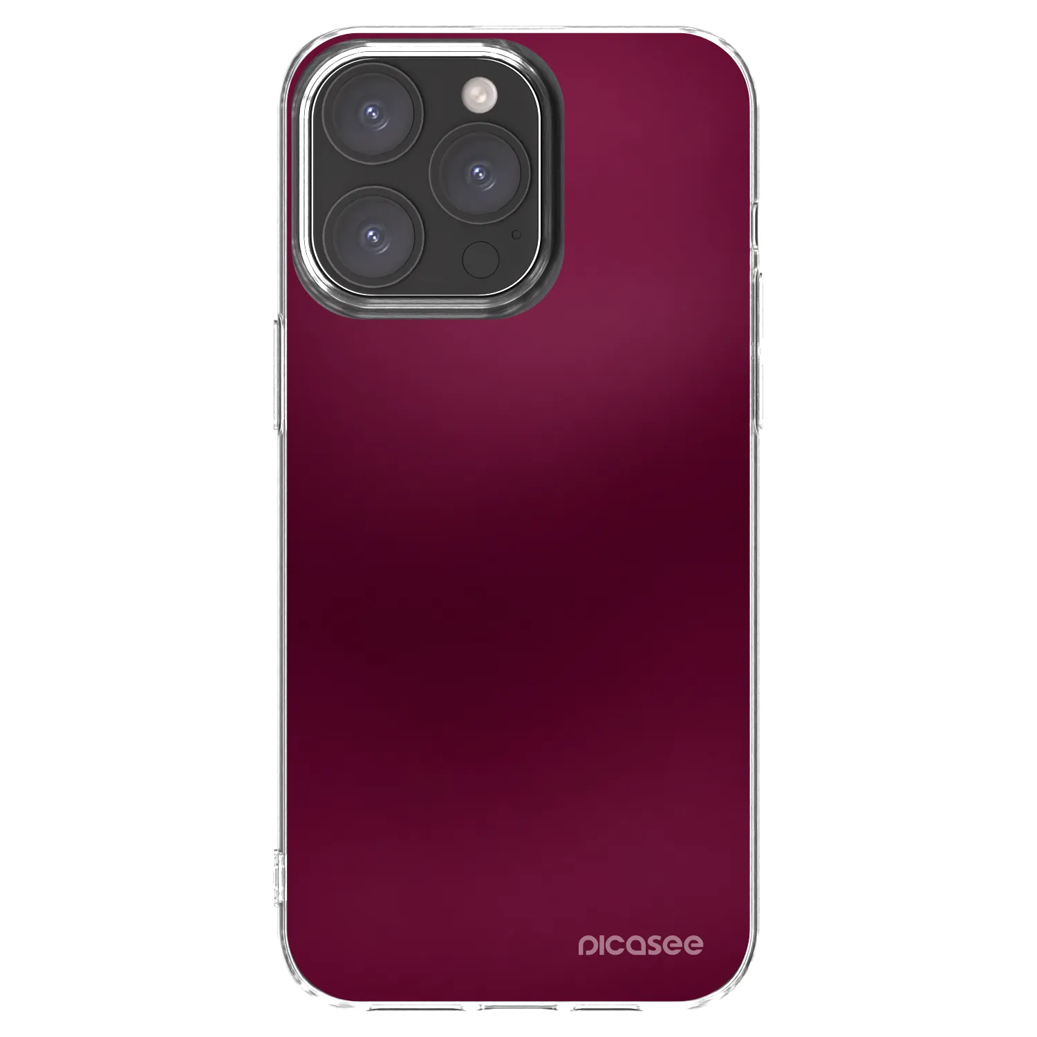 Picasee Apple iPhone 15 Pro Max Hülle - Transparentes Silikon - Velvet Bordeaux