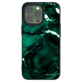 Picasee Apple iPhone 13 Pro Hülle - Schwarzes Silikon - Dark emerald