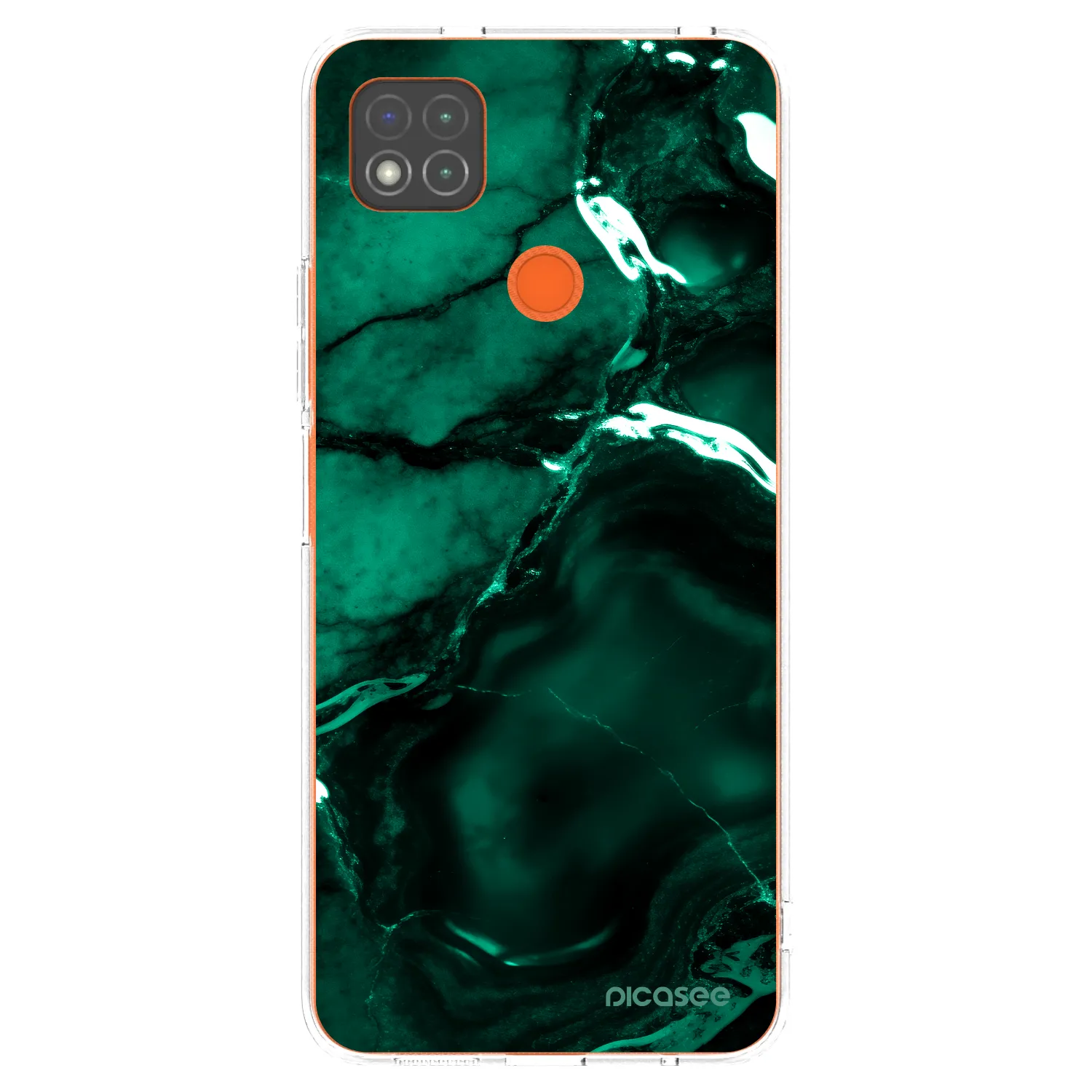 Picasee Xiaomi Redmi 9C Hülle - Transparentes Silikon - Dark emerald