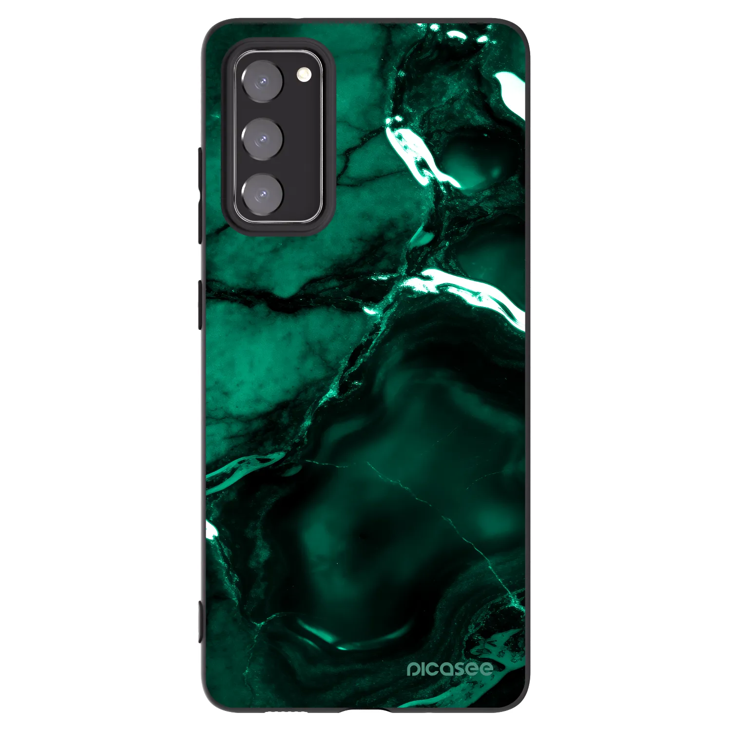 Picasee Samsung Galaxy S20 FE Hülle - Schwarzes Silikon - Dark emerald