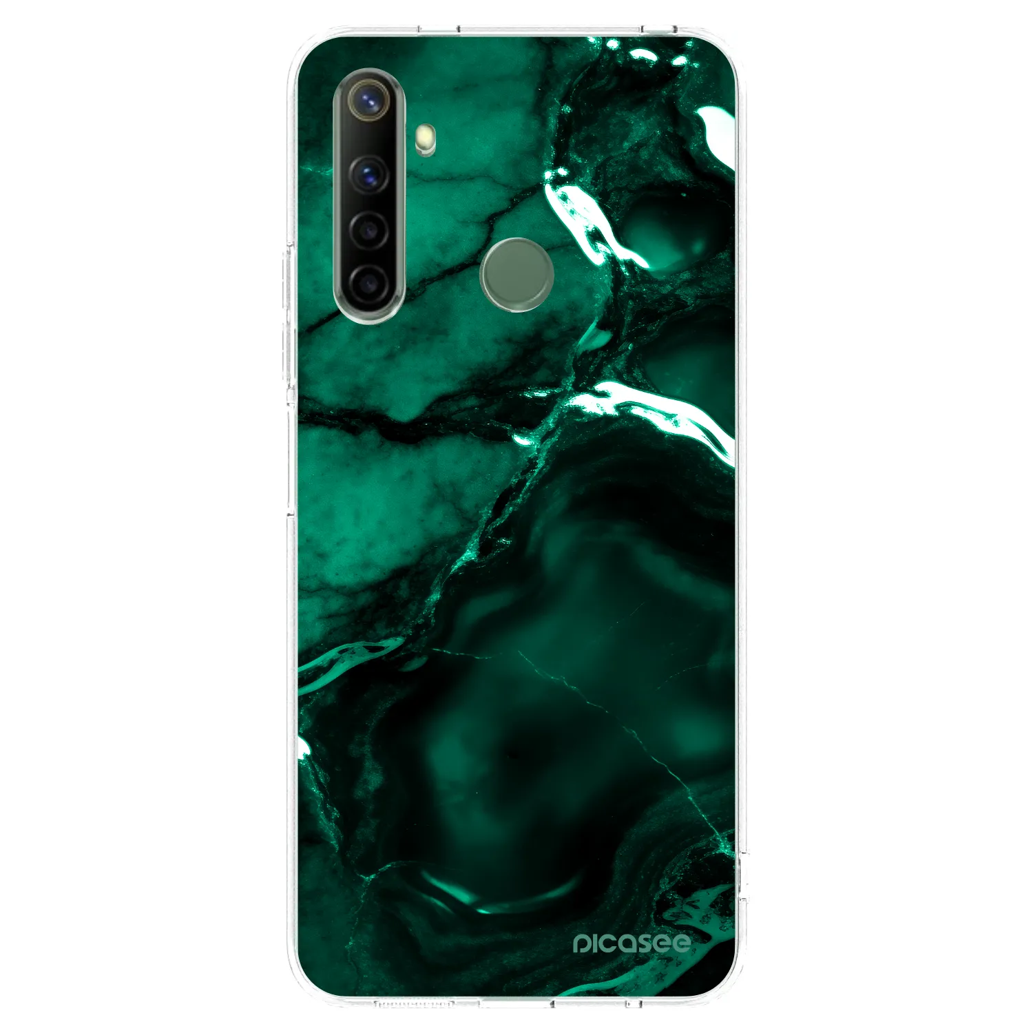 Picasee Realme 6i Hülle - Transparentes Silikon - Dark emerald