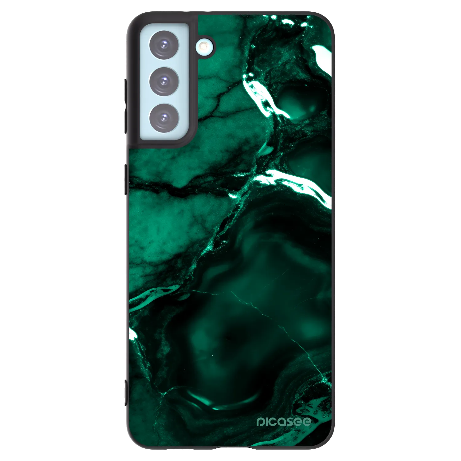 Picasee Samsung Galaxy S21+ 5G G996F Hülle - Schwarzes Silikon - Dark emerald