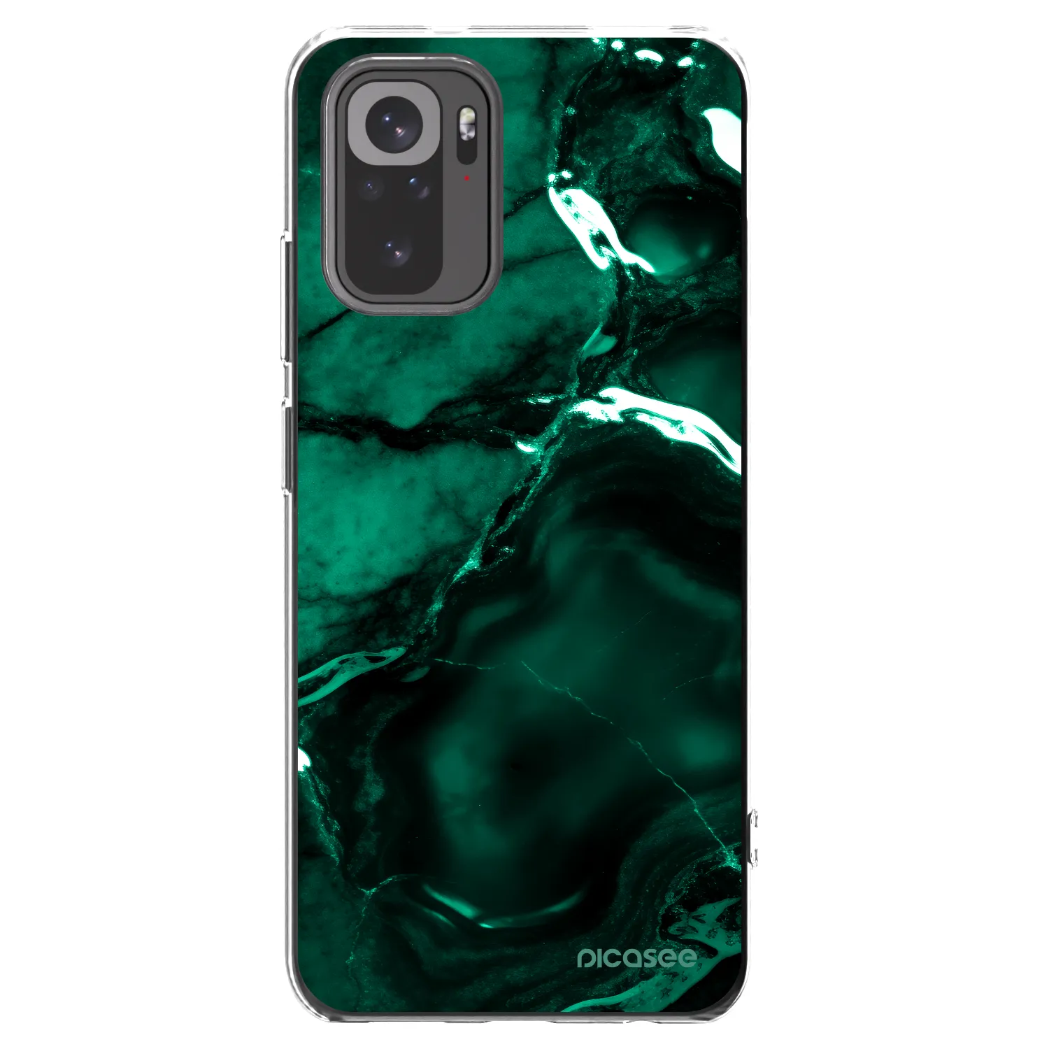 Picasee Xiaomi Redmi Note 10 Hülle - Transparentes Silikon - Dark emerald