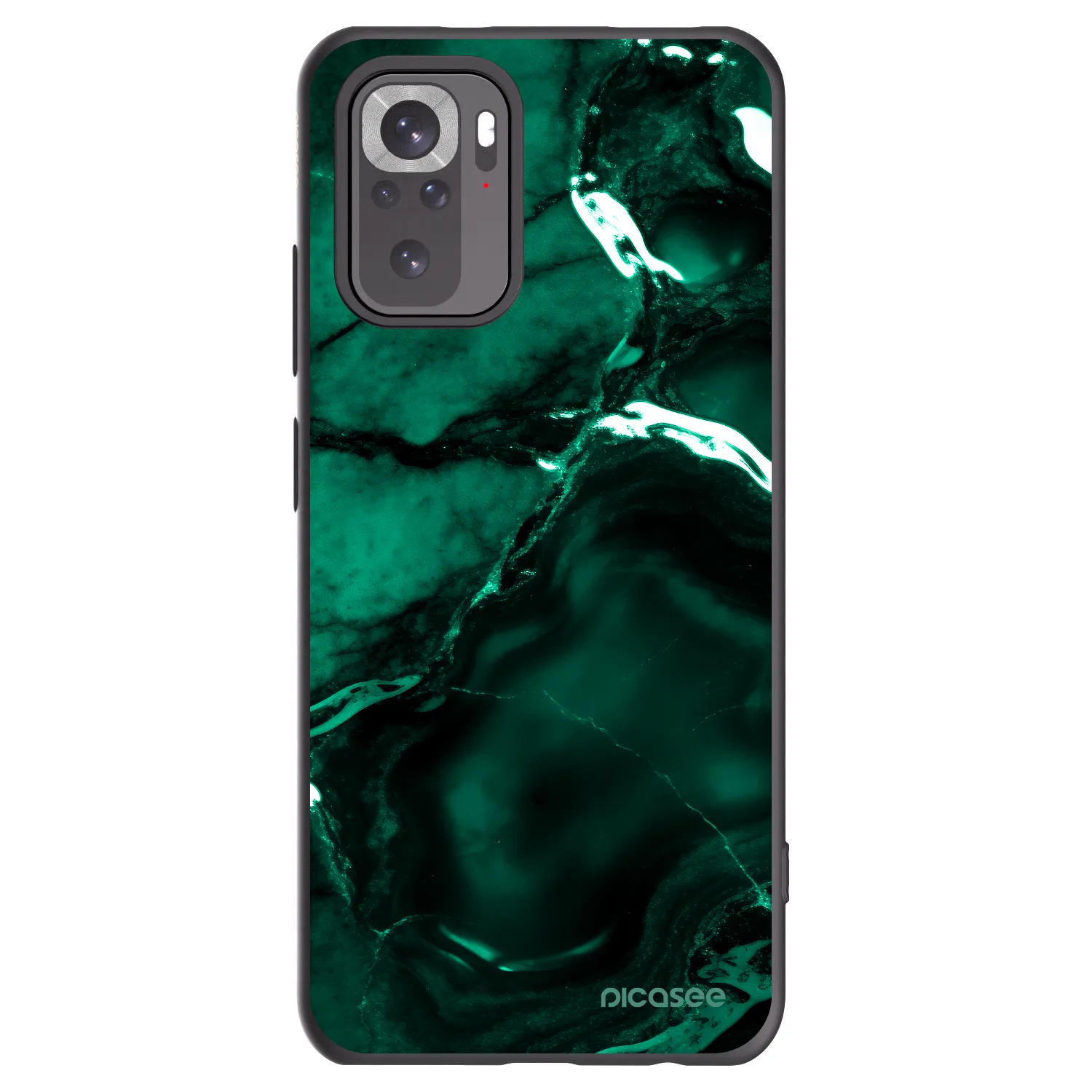 Picasee Xiaomi Redmi Note 10 Hülle - Schwarzes Silikon - Dark emerald