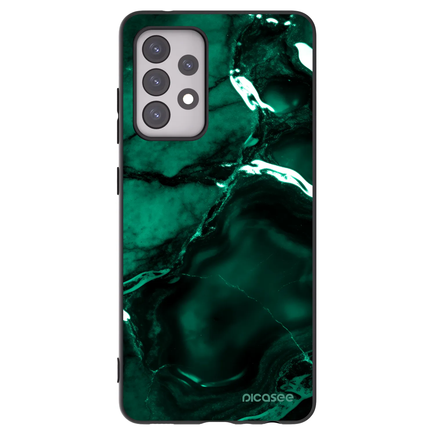 Picasee Samsung Galaxy A52 5G A525F Hülle - Schwarzes Silikon - Dark emerald
