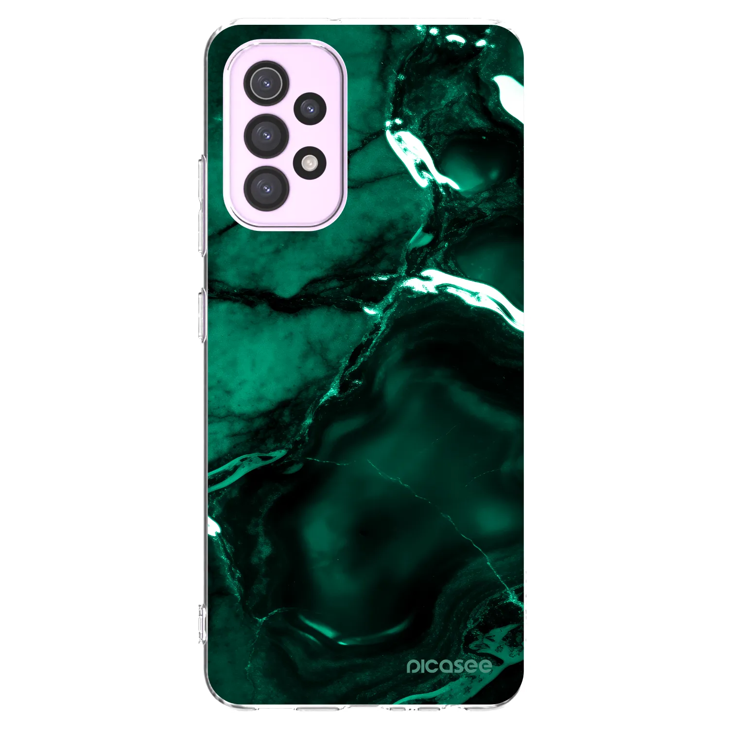 Picasee Samsung Galaxy A32 5G A326B Hülle - Transparentes Silikon - Dark emerald