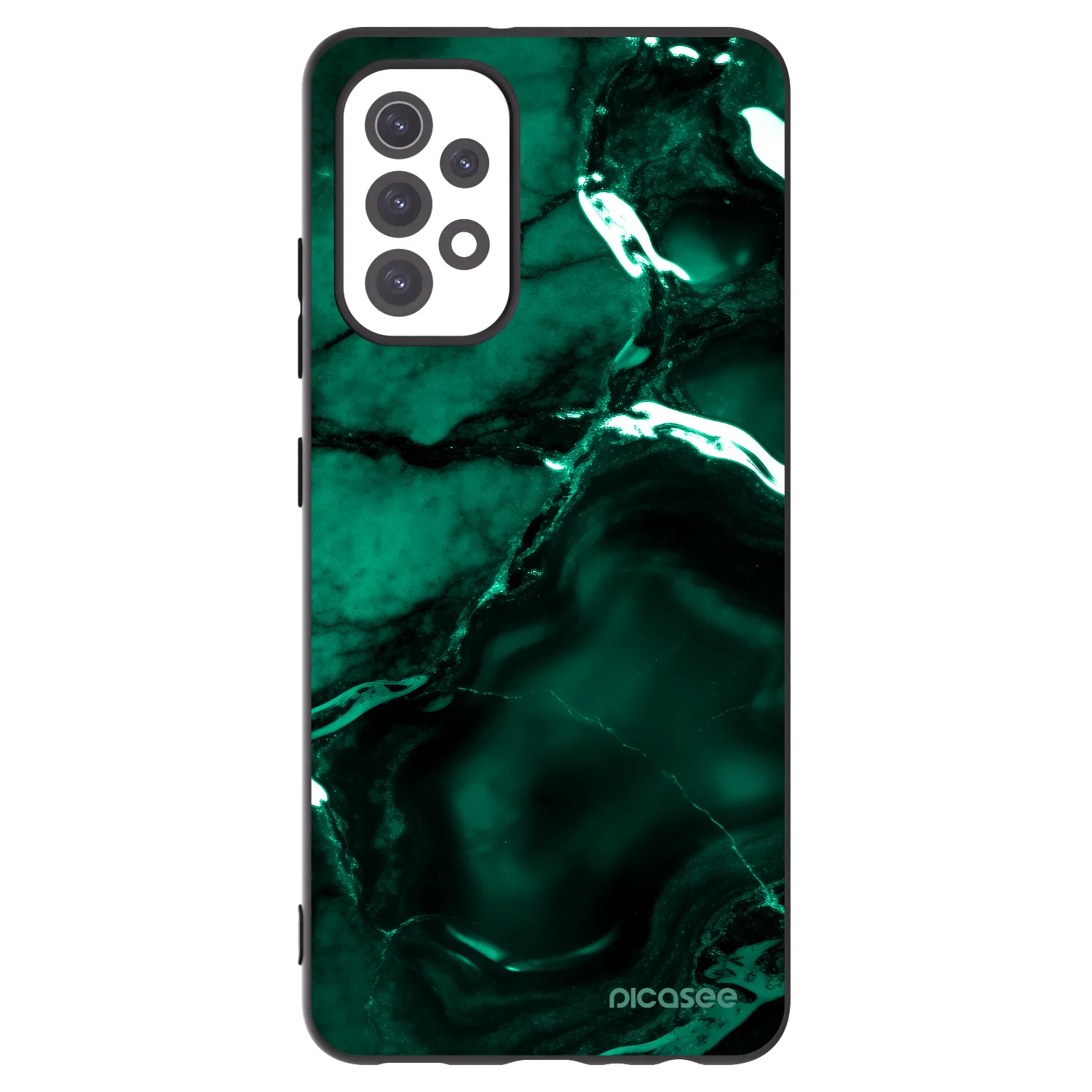 Picasee Samsung Galaxy A32 5G A326B Hülle - Schwarzes Silikon - Dark emerald