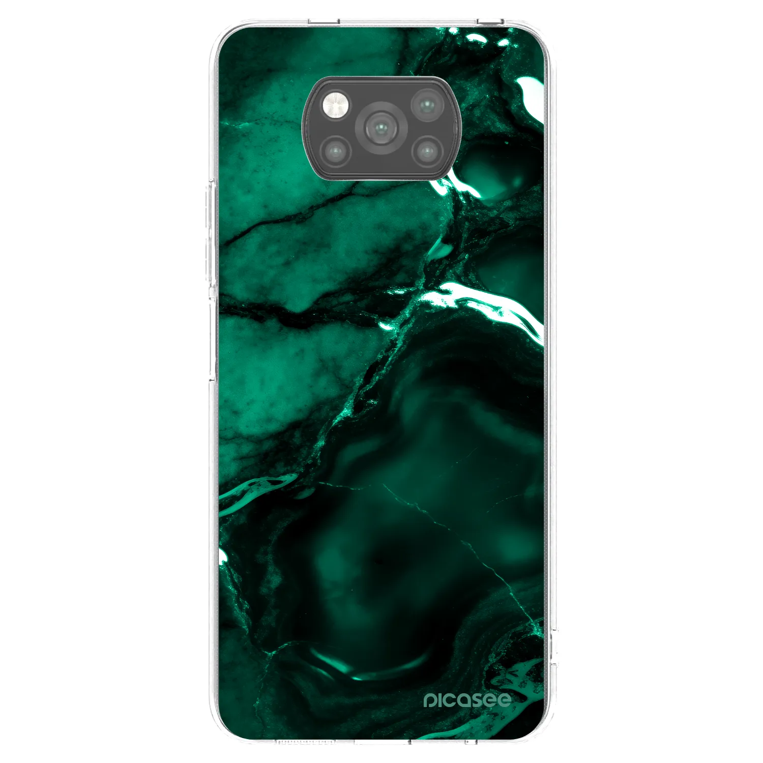 Picasee Xiaomi Poco X3 Pro Hülle - Schwarzes Silikon - Dark emerald
