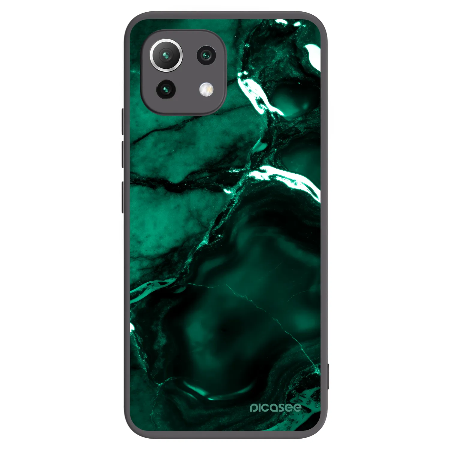 Picasee Xiaomi Mi 11 Lite Hülle - Schwarzes Silikon - Dark emerald