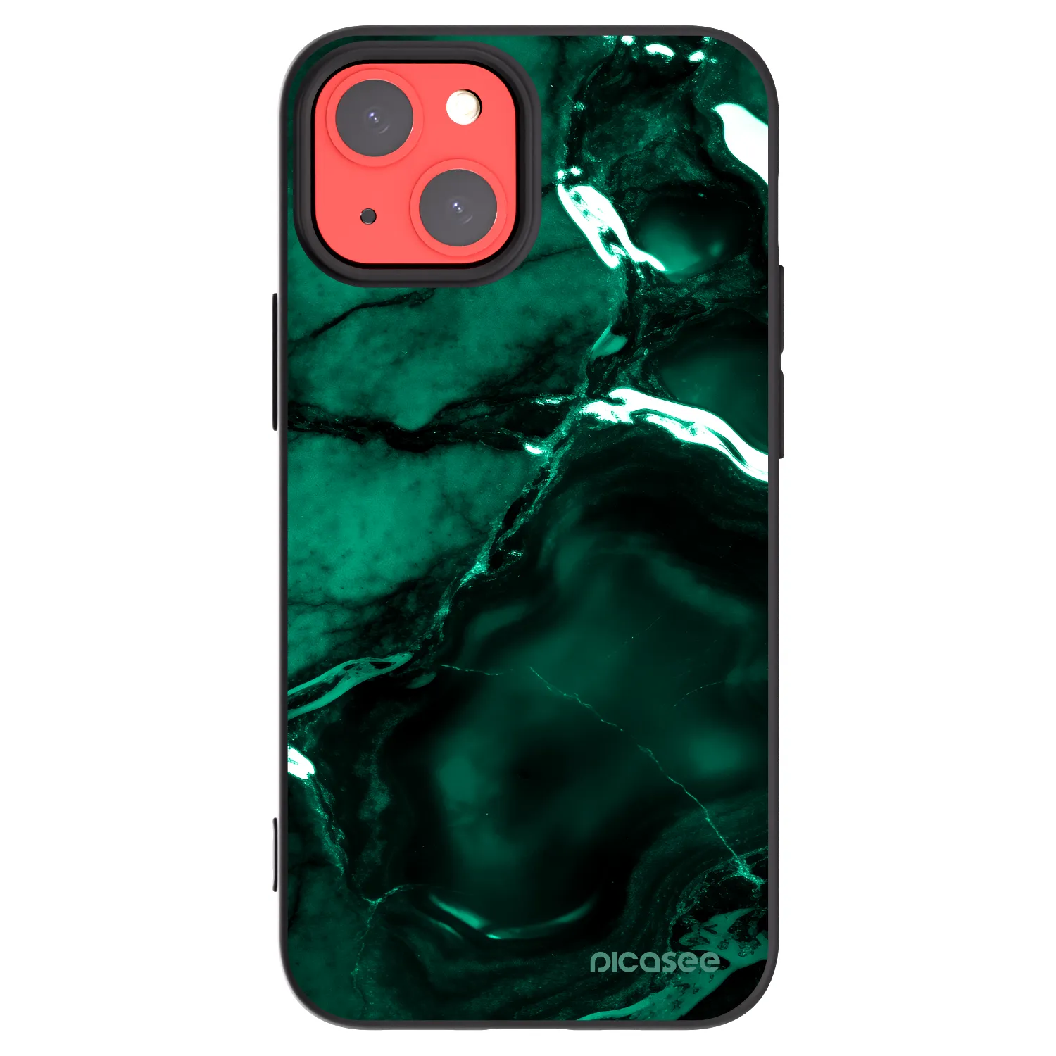 Picasee Apple iPhone 13 mini Hülle - Schwarzes Silikon - Dark emerald
