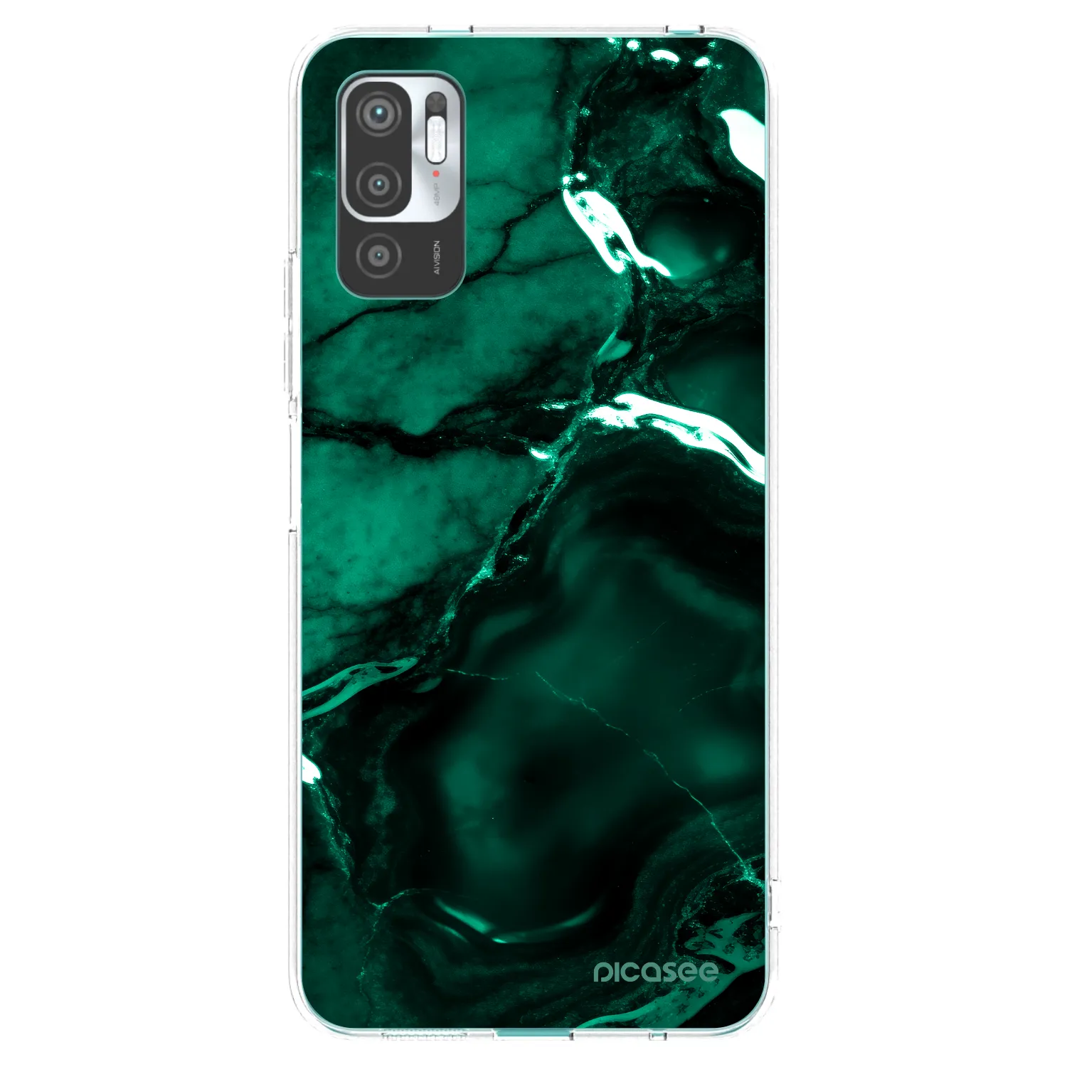 Picasee Xiaomi Redmi Note 10 5G Hülle - Transparentes Silikon - Dark emerald