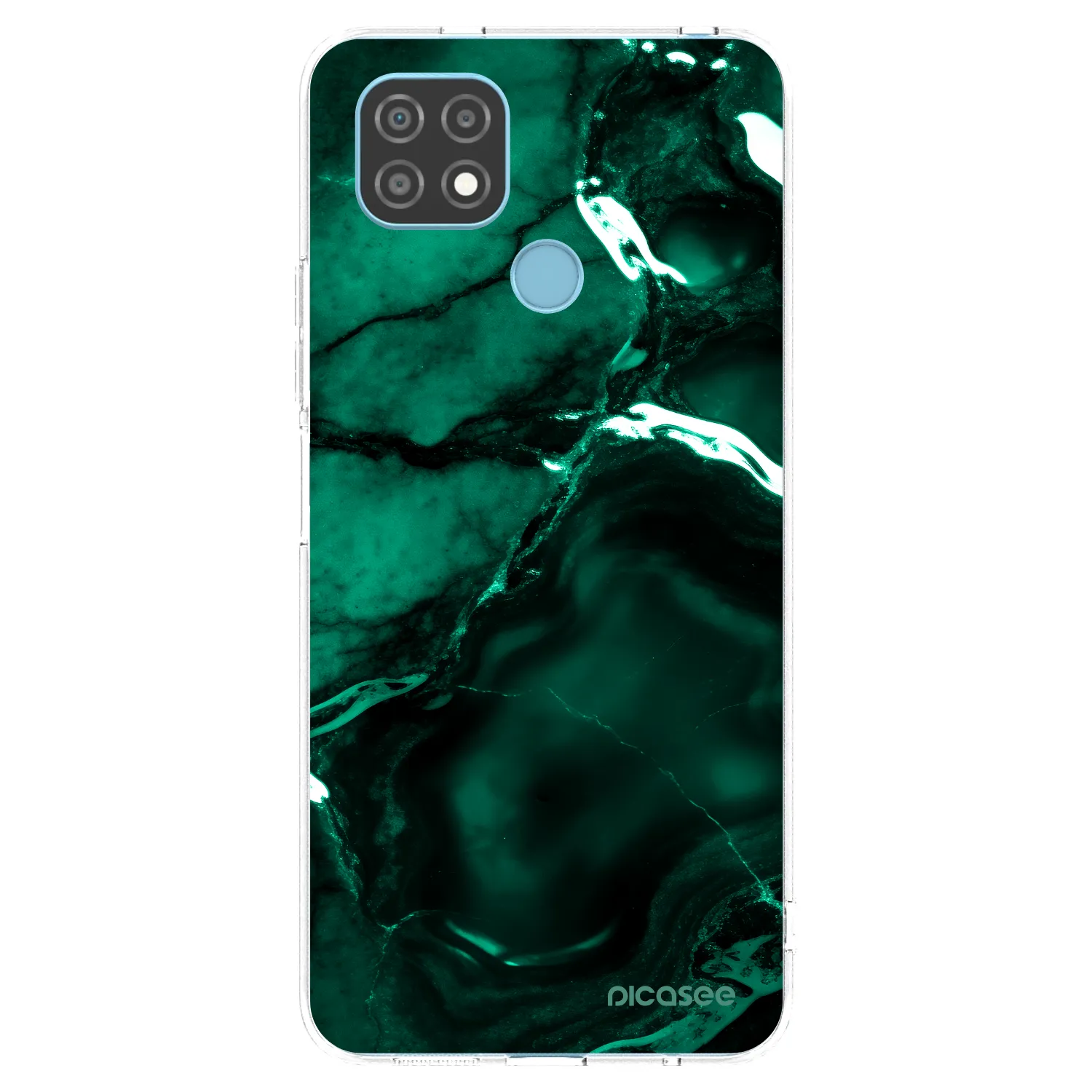 Picasee Realme C21 Hülle - Transparentes Silikon - Dark emerald