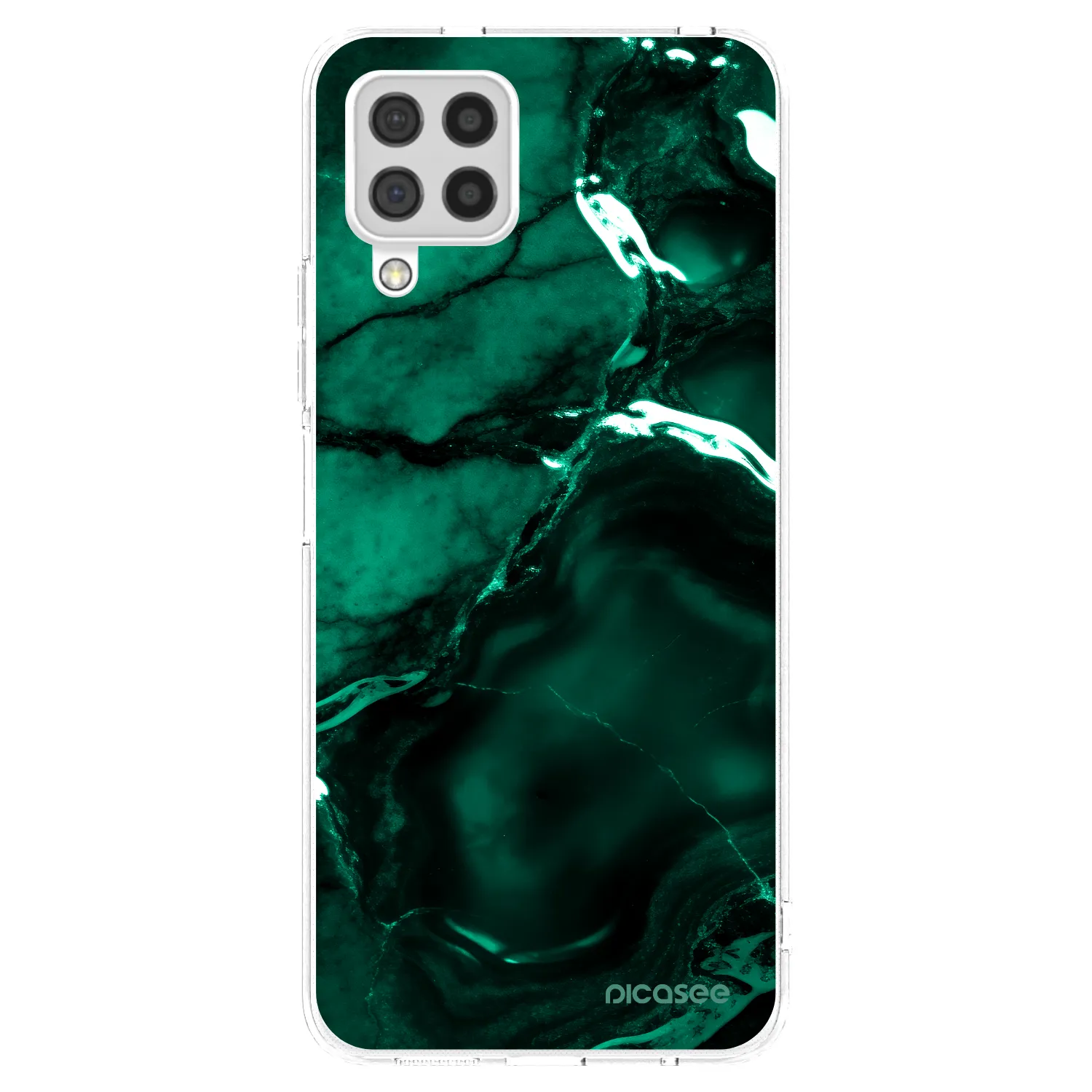 Picasee Samsung Galaxy A22 A225F 4G Hülle - Transparentes Silikon - Dark emerald