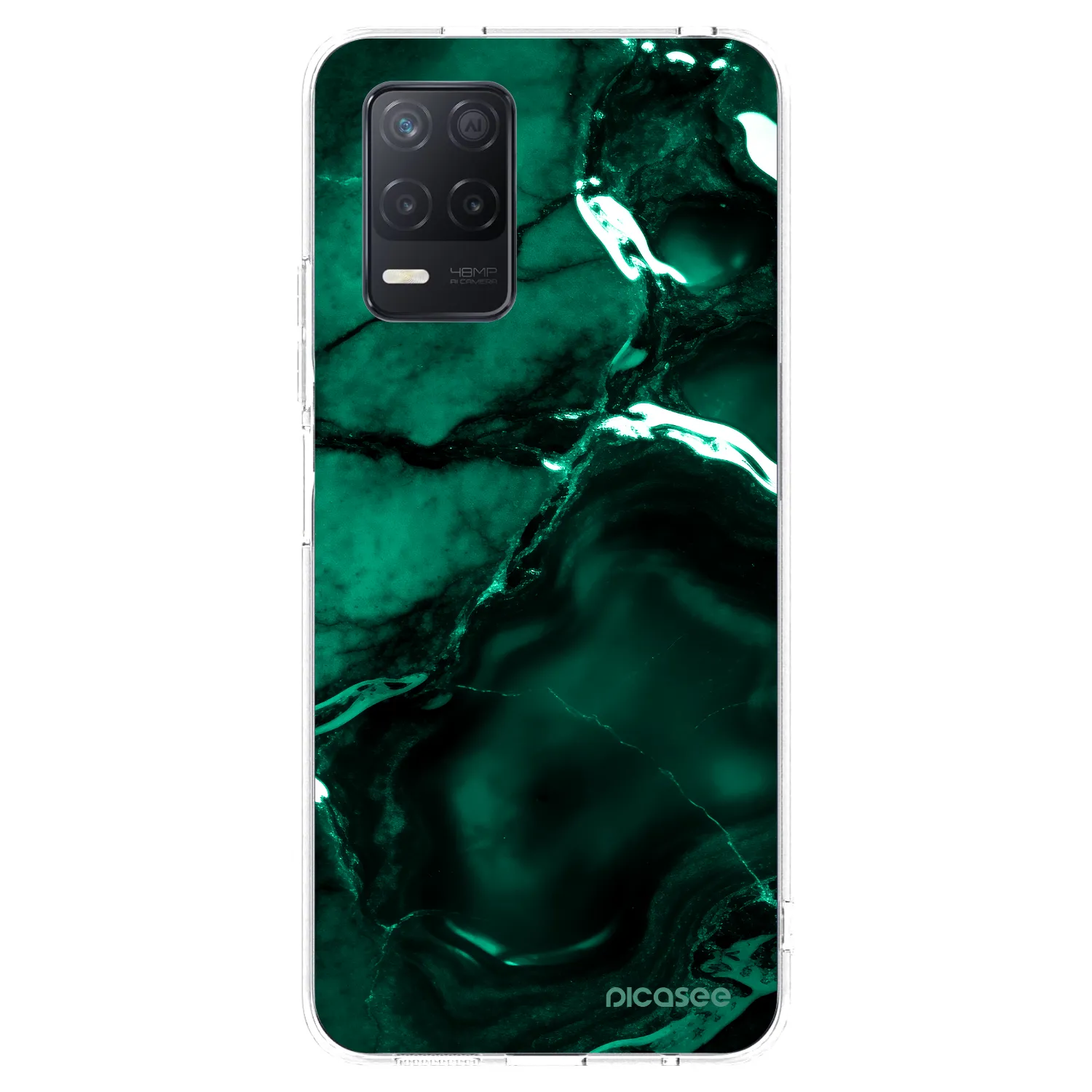 Picasee Realme 8 5G Hülle - Transparentes Silikon - Dark emerald