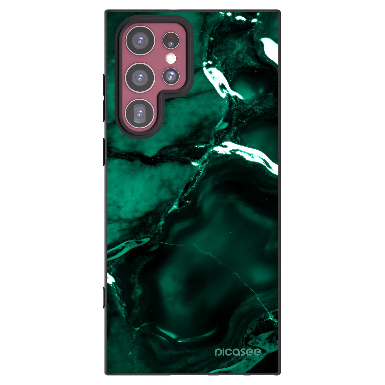 Picasee Samsung Galaxy S22 Ultra 5G Hülle - Schwarzes Silikon - Dark emerald
