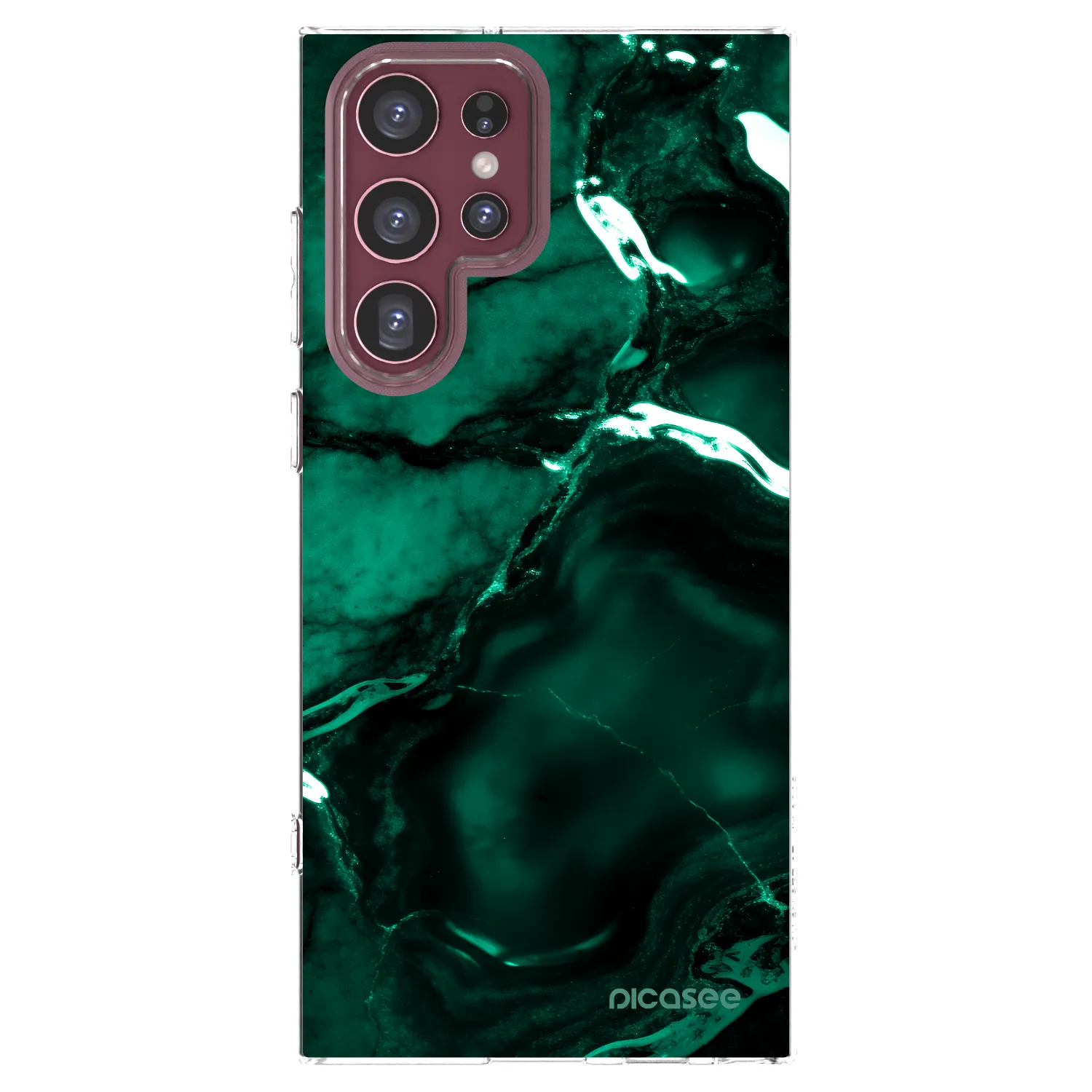 Picasee Samsung Galaxy S22 Ultra 5G Hülle - Transparentes Silikon - Dark emerald