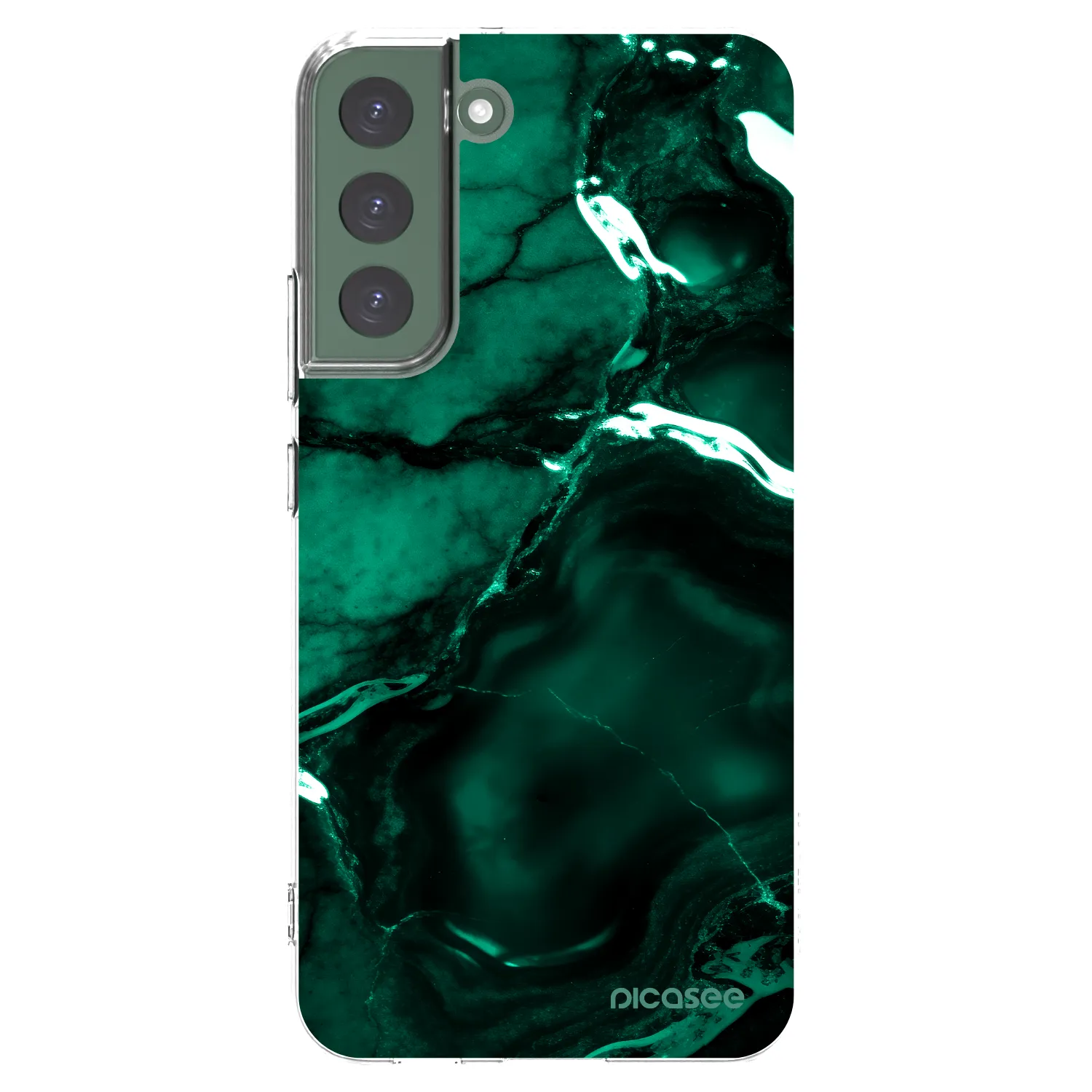 Picasee Samsung Galaxy S22+ 5G Hülle - Transparentes Silikon - Dark emerald
