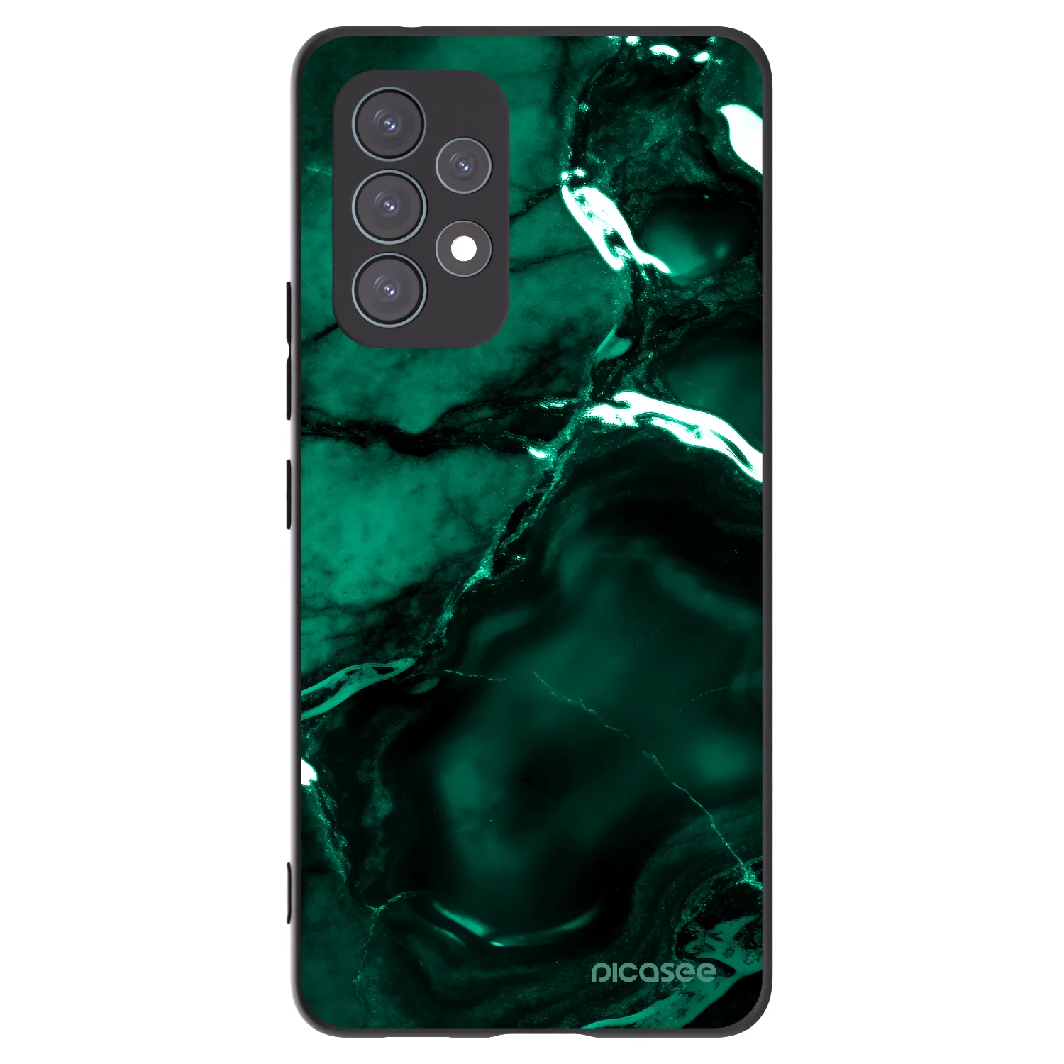 Picasee Samsung Galaxy A53 5G A536 Hülle - Schwarzes Silikon - Dark emerald