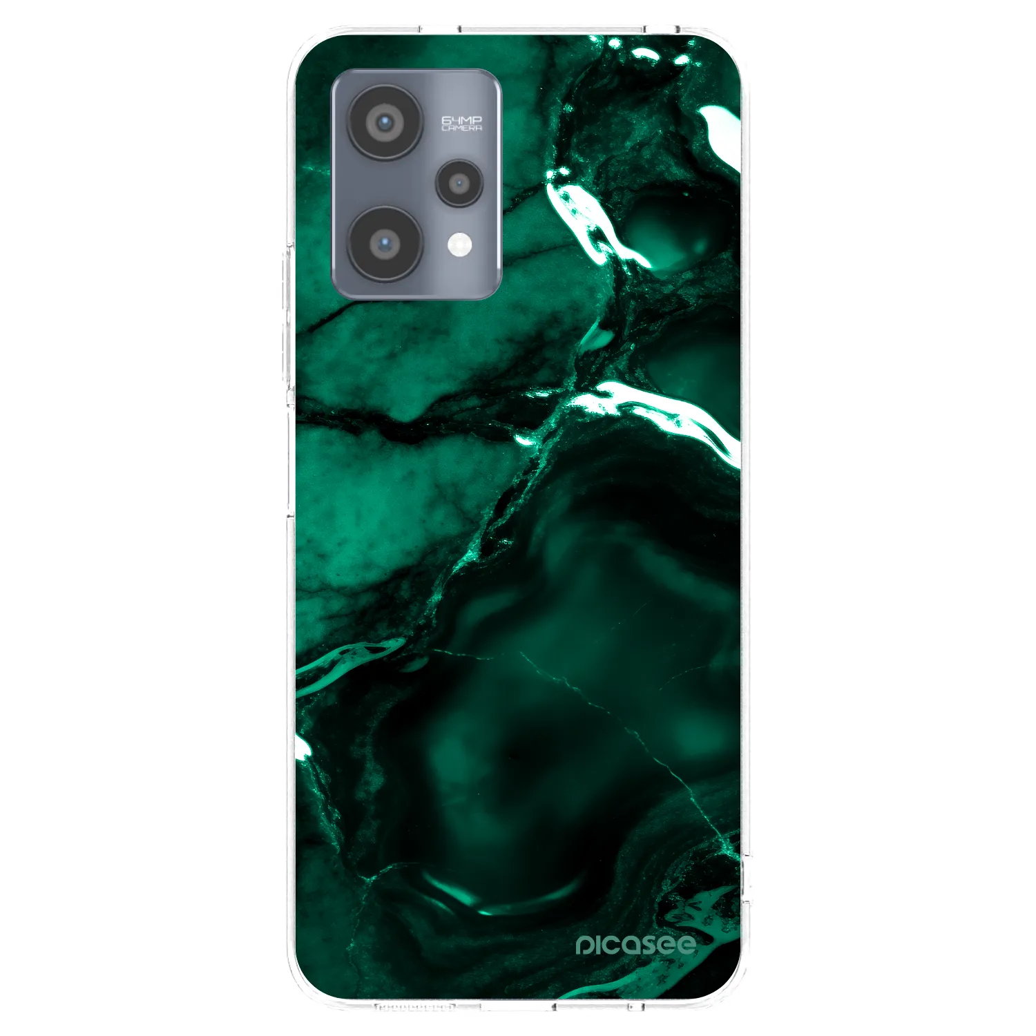Picasee Realme 9 Pro 5G Hülle - Transparentes Silikon - Dark emerald
