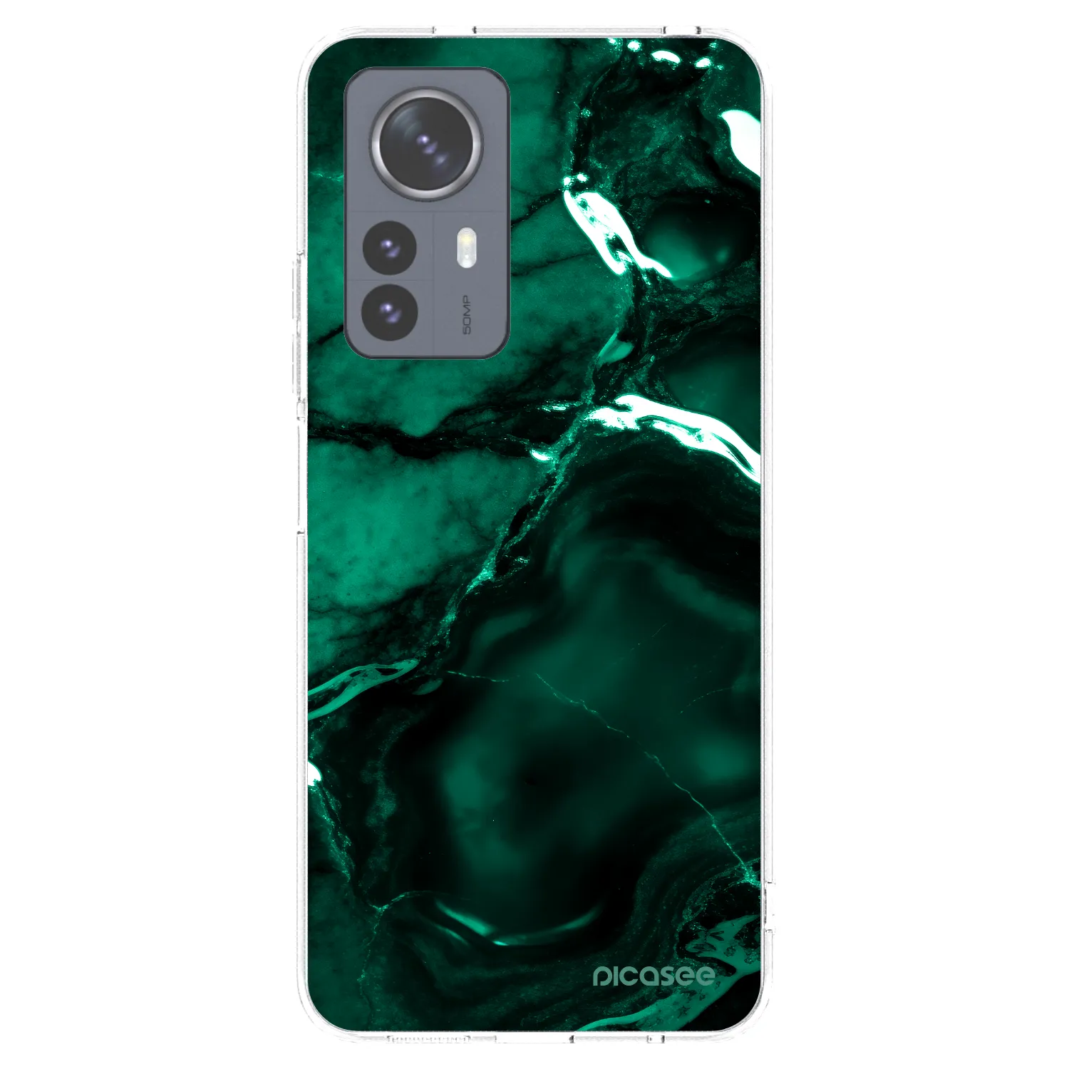 Picasee Xiaomi 12 Pro Hülle - Transparentes Silikon - Dark emerald