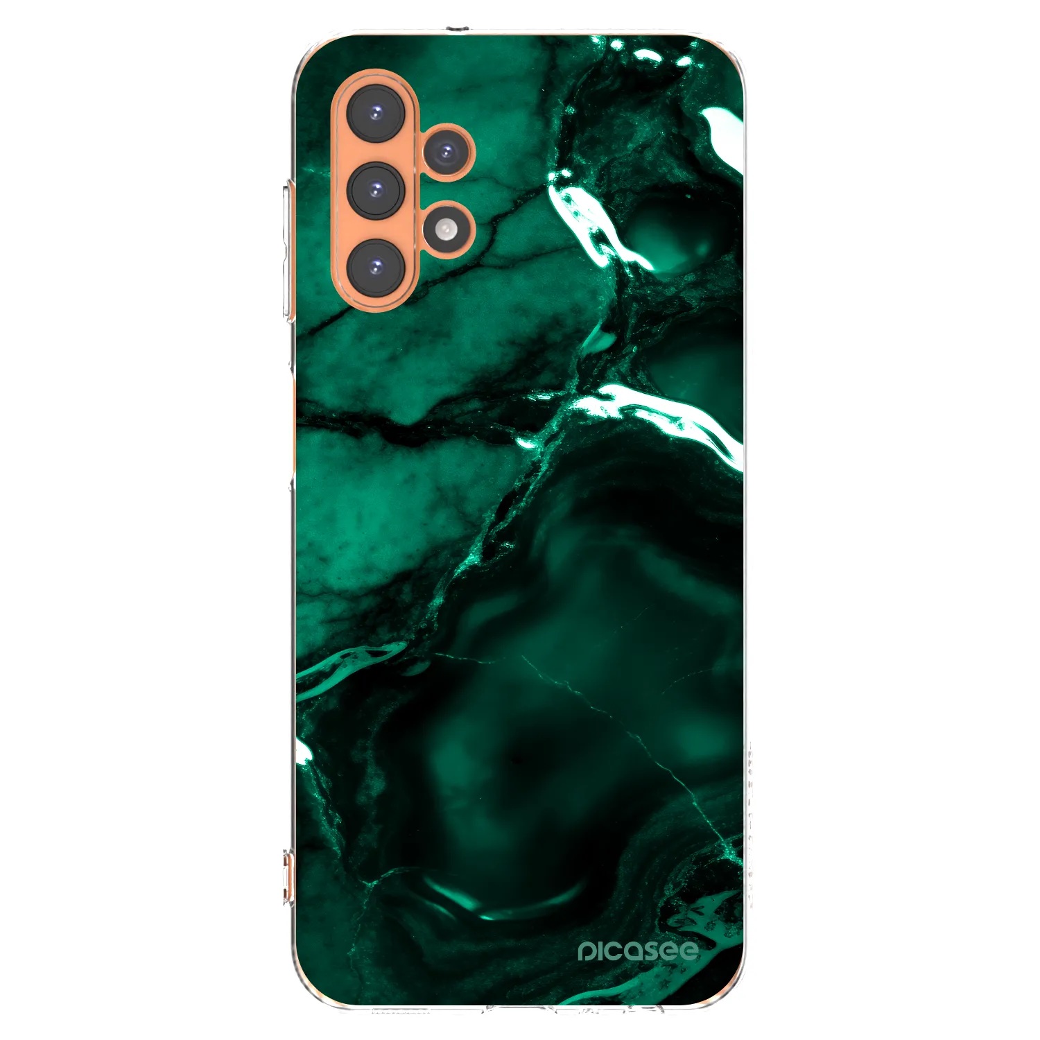 Picasee Samsung Galaxy A13 4G A135 Hülle - Transparentes Silikon - Dark emerald