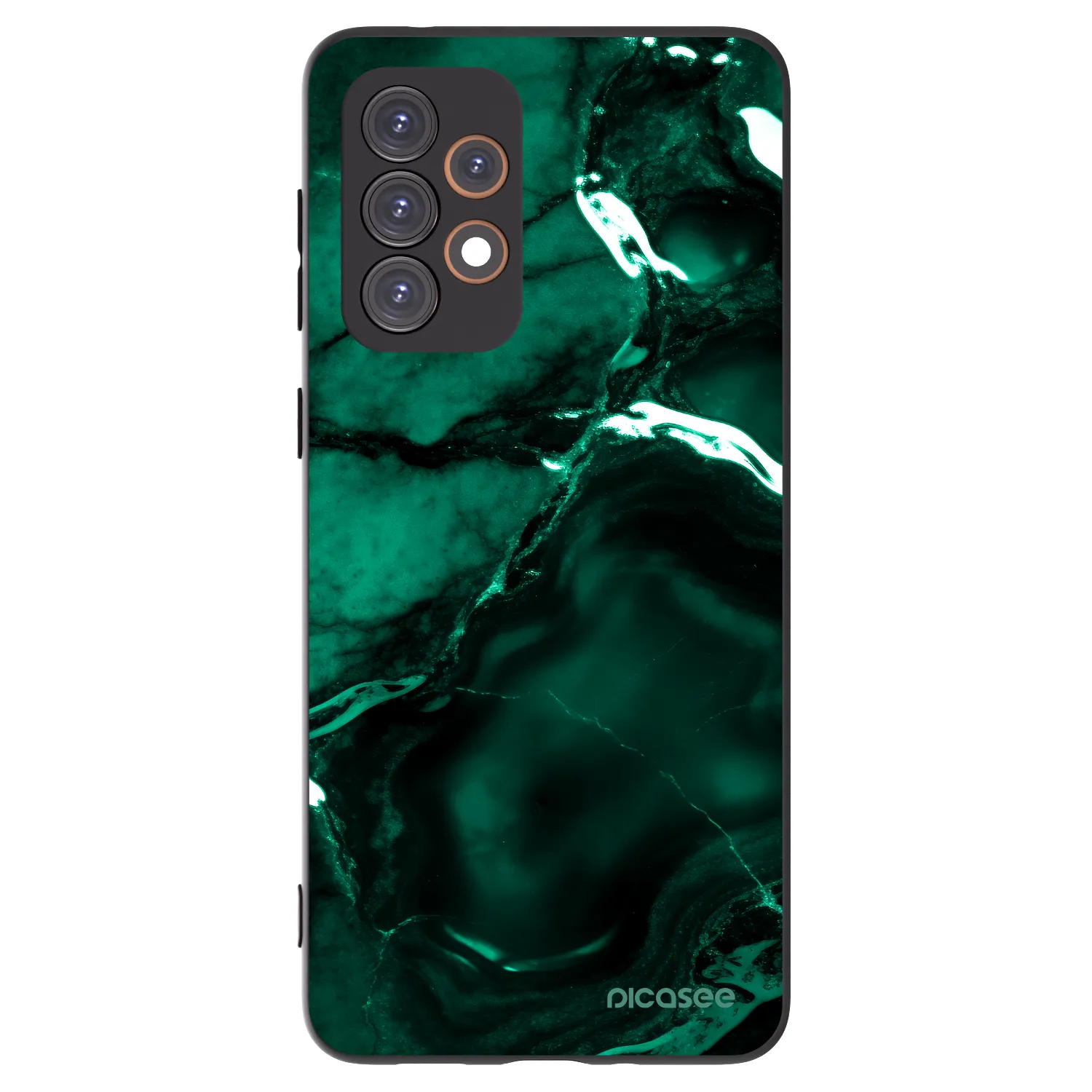 Picasee Samsung Galaxy A33 5G A336 Hülle - Schwarzes Silikon - Dark emerald