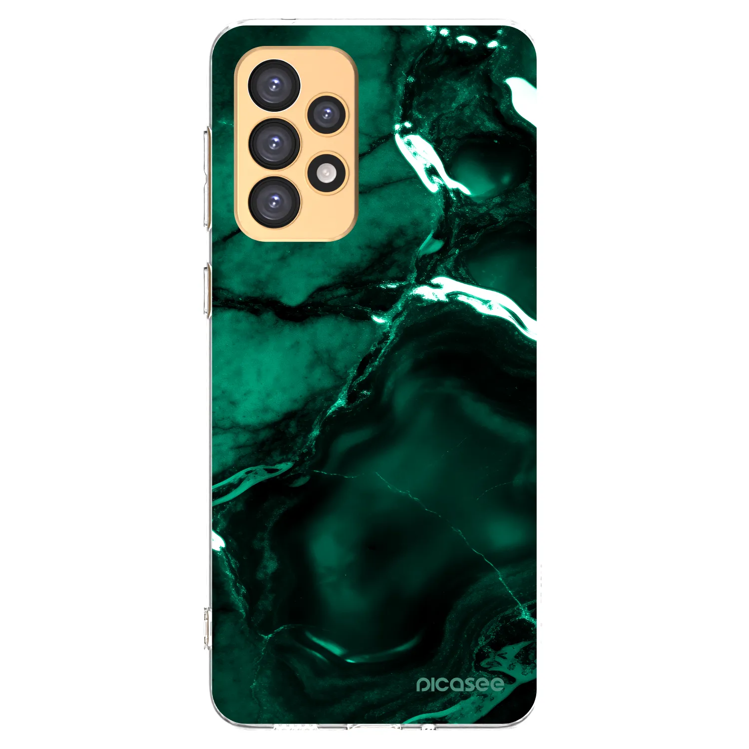 Picasee Samsung Galaxy A33 5G A336 Hülle - Transparentes Silikon - Dark emerald