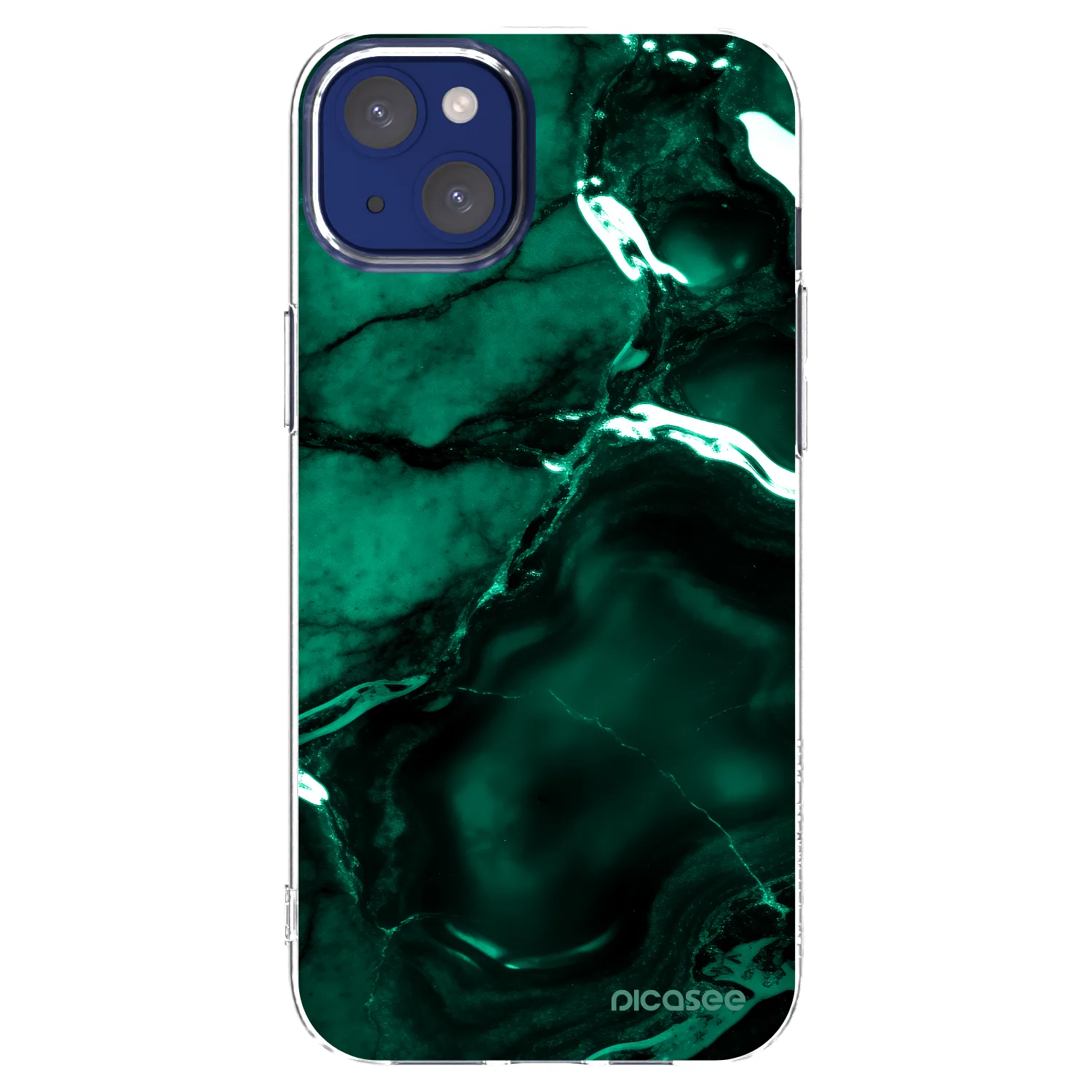 Picasee Apple iPhone 14 Plus Hülle - Transparentes Silikon - Dark emerald