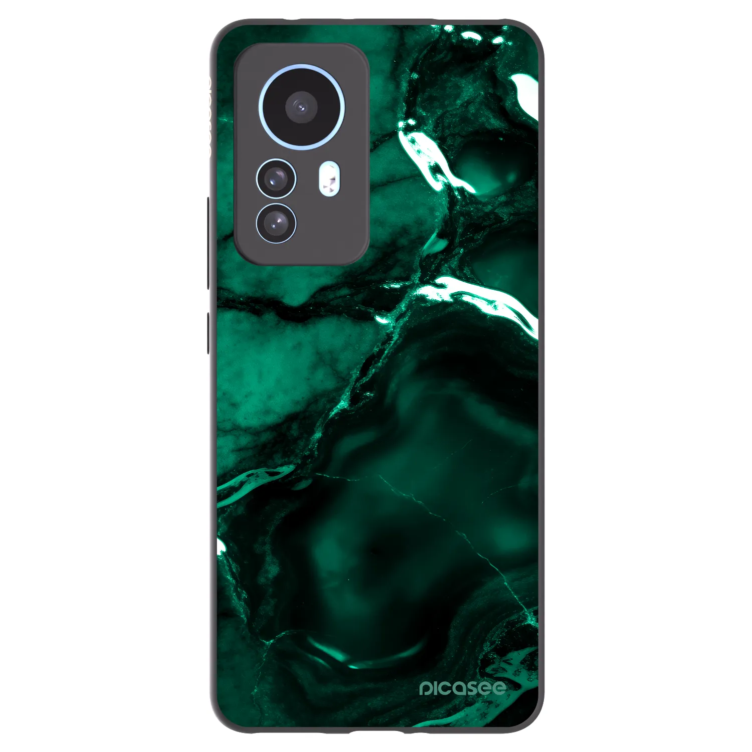 Picasee Xiaomi 12T Pro Hülle - Schwarzes Silikon - Dark emerald