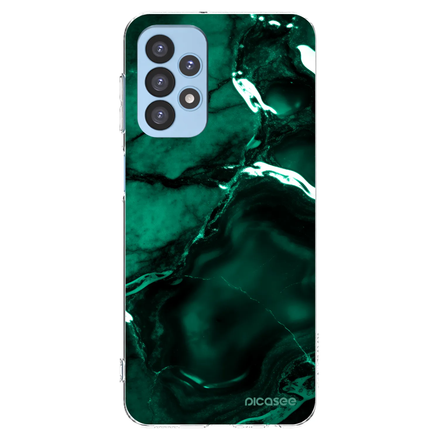 Picasee Samsung Galaxy A23 A235F 4G Hülle - Transparentes Silikon - Dark emerald