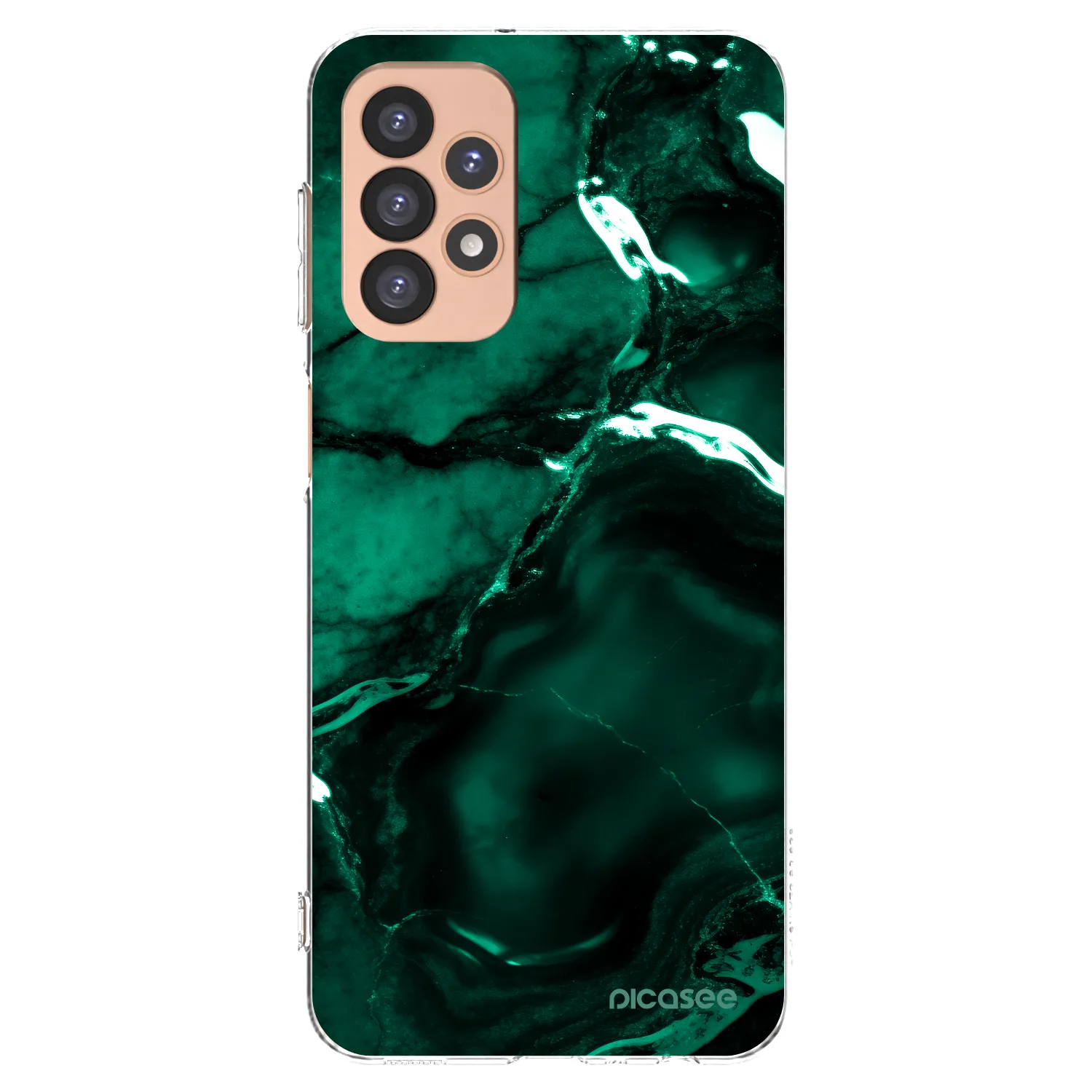 Picasee Samsung Galaxy A23 A236B 5G Hülle - Transparentes Silikon - Dark emerald