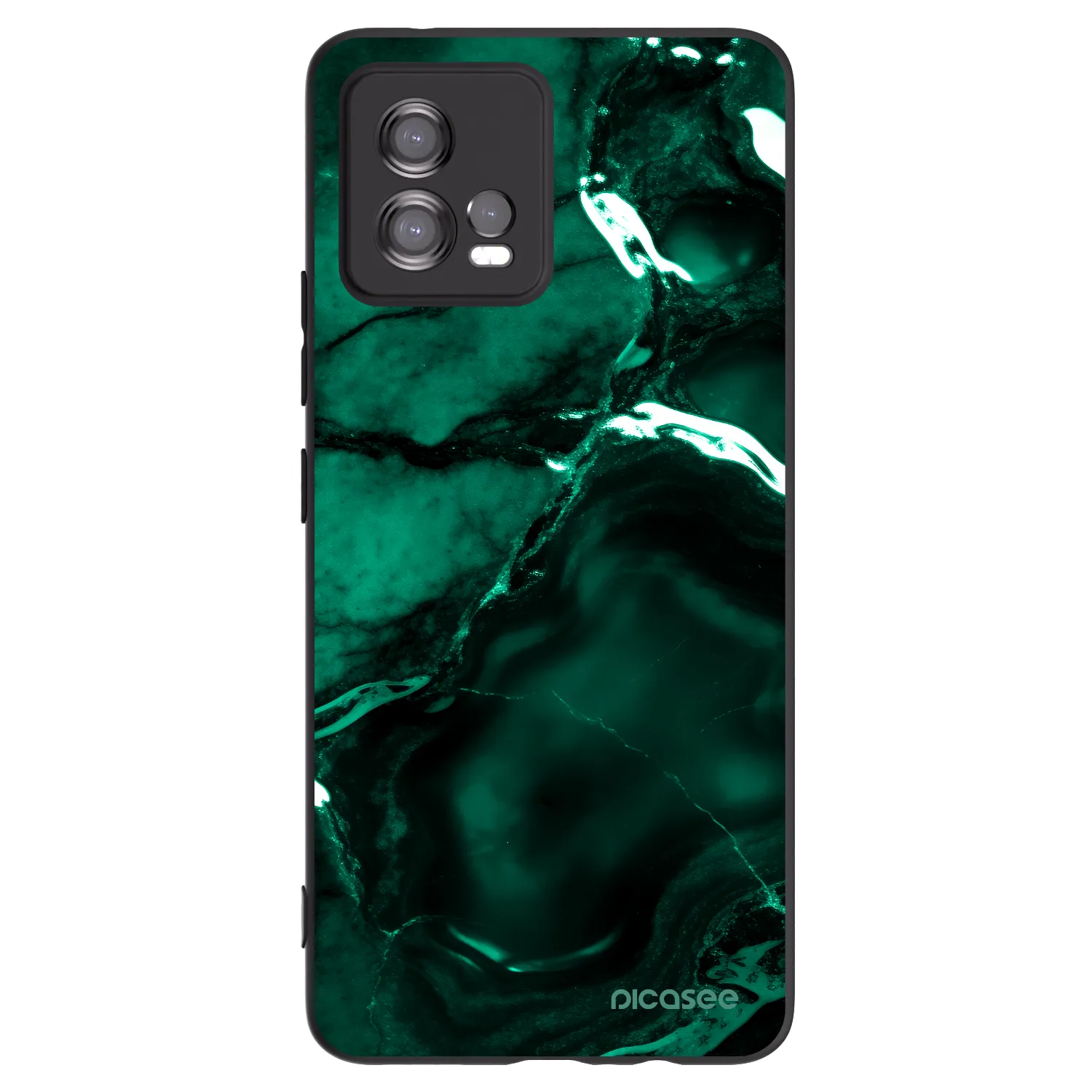 Picasee Motorola Moto G72 Hülle - Schwarzes Silikon - Dark emerald
