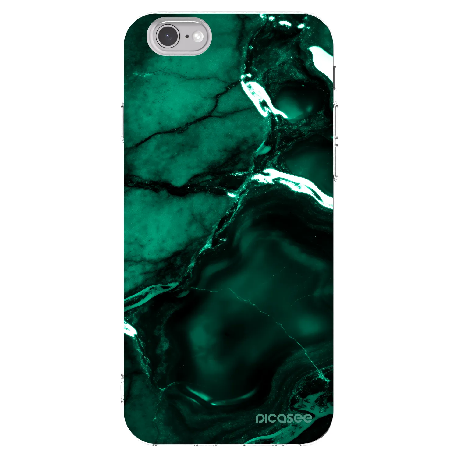 Picasee Apple iPhone 6/6S Hülle - Transparentes Silikon - Dark emerald
