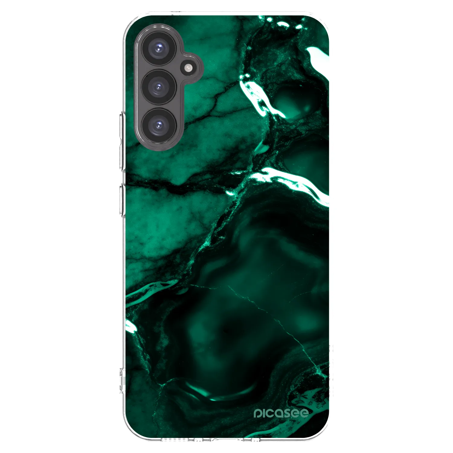 Picasee Samsung Galaxy A34 5G A346B Hülle - Transparentes Silikon - Dark emerald