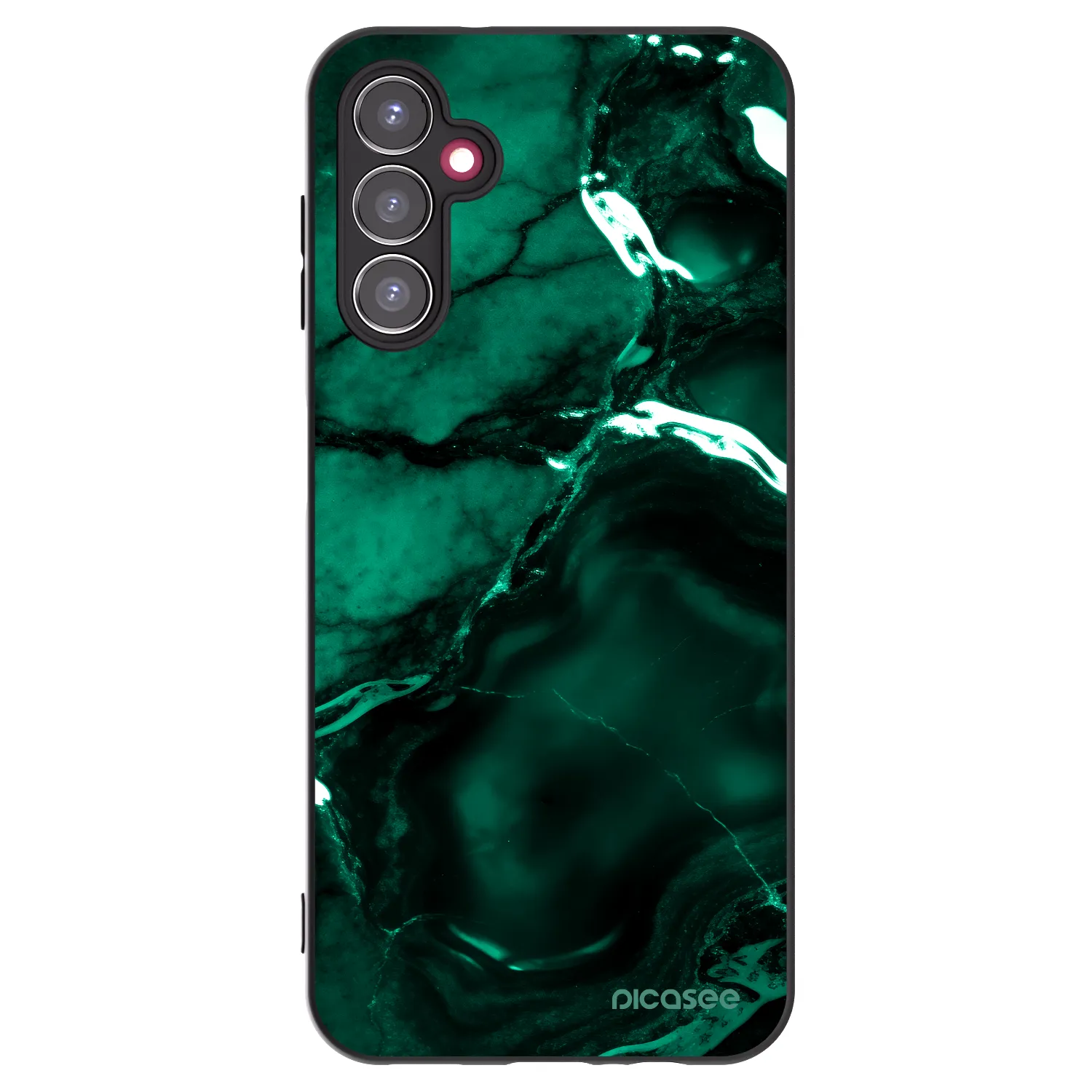Picasee Samsung Galaxy A14 5G A146P Hülle - Schwarzes Silikon - Dark emerald