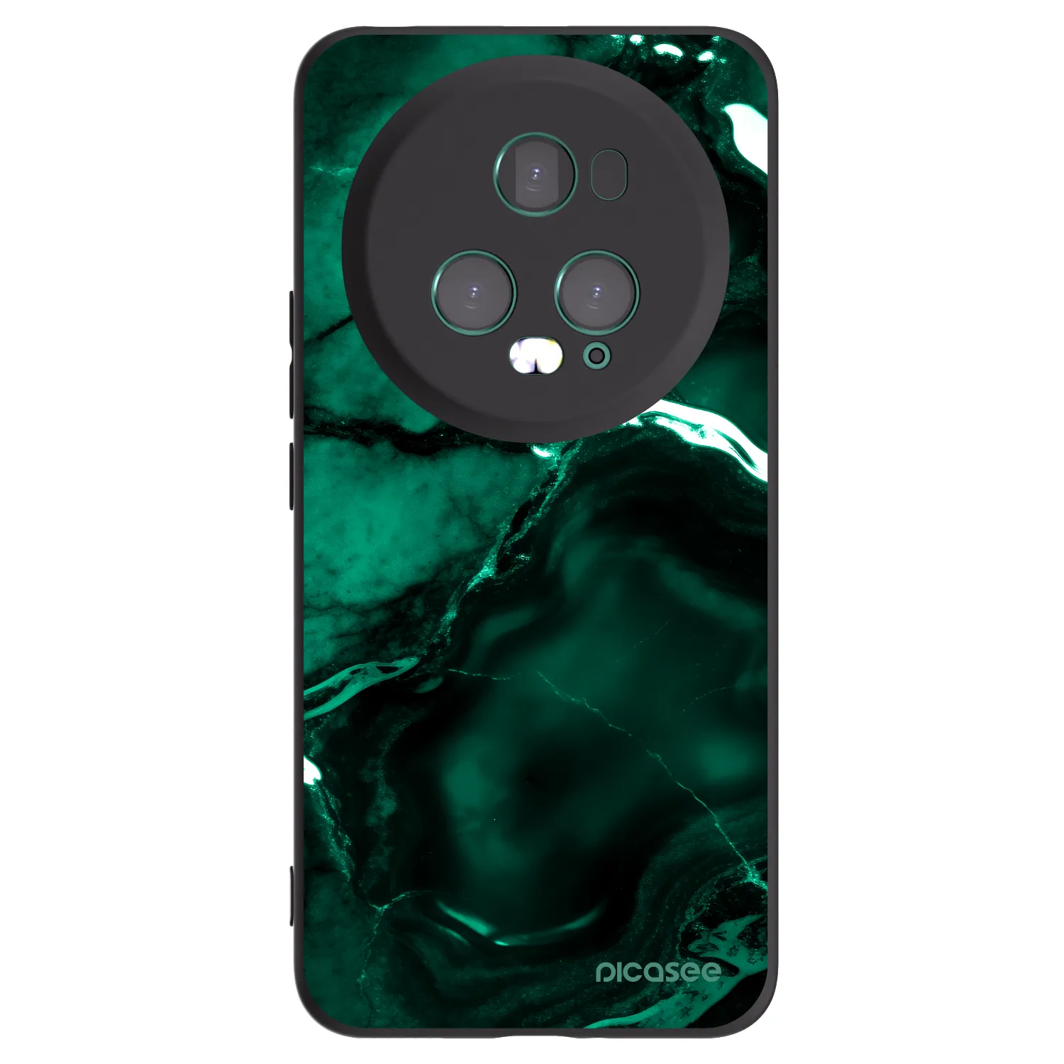 Picasee Honor Magic5 Pro Hülle - Schwarzes Silikon - Dark emerald