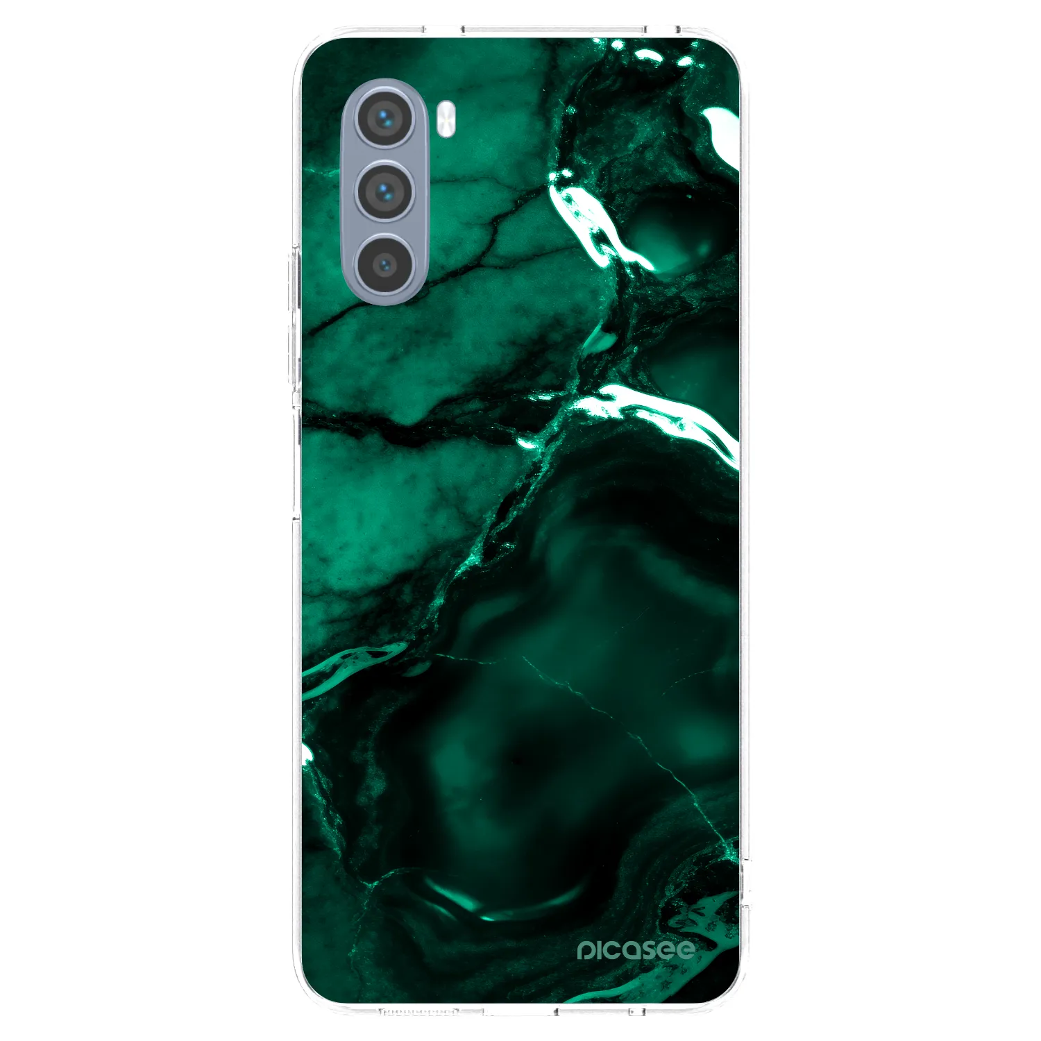 Picasee Motorola Moto G62 Hülle - Transparentes Silikon - Dark emerald