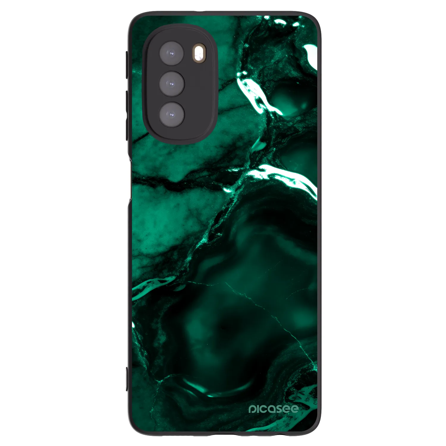 Picasee Motorola Moto G51 Hülle - Schwarzes Silikon - Dark emerald