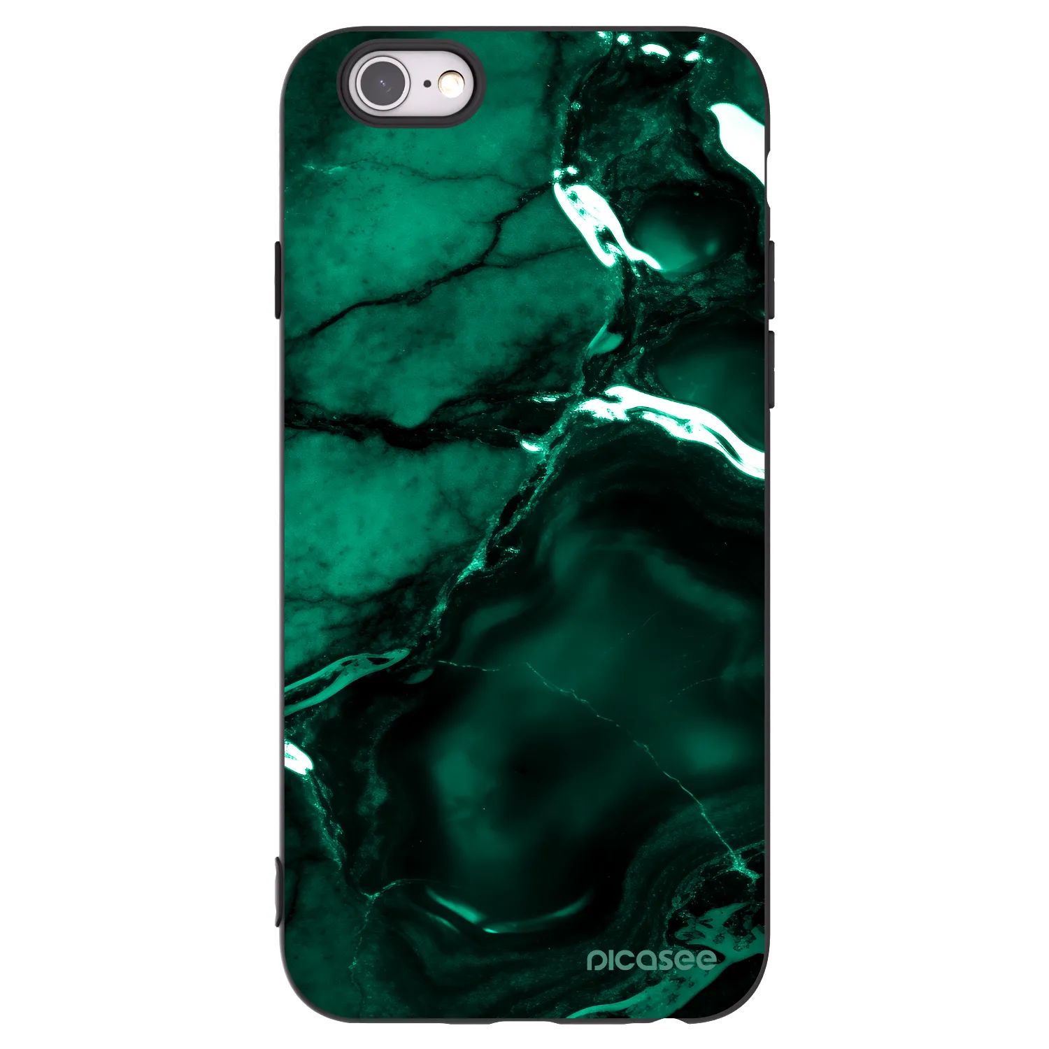 Picasee Apple iPhone 6/6S Hülle - Schwarzes Silikon - Dark emerald