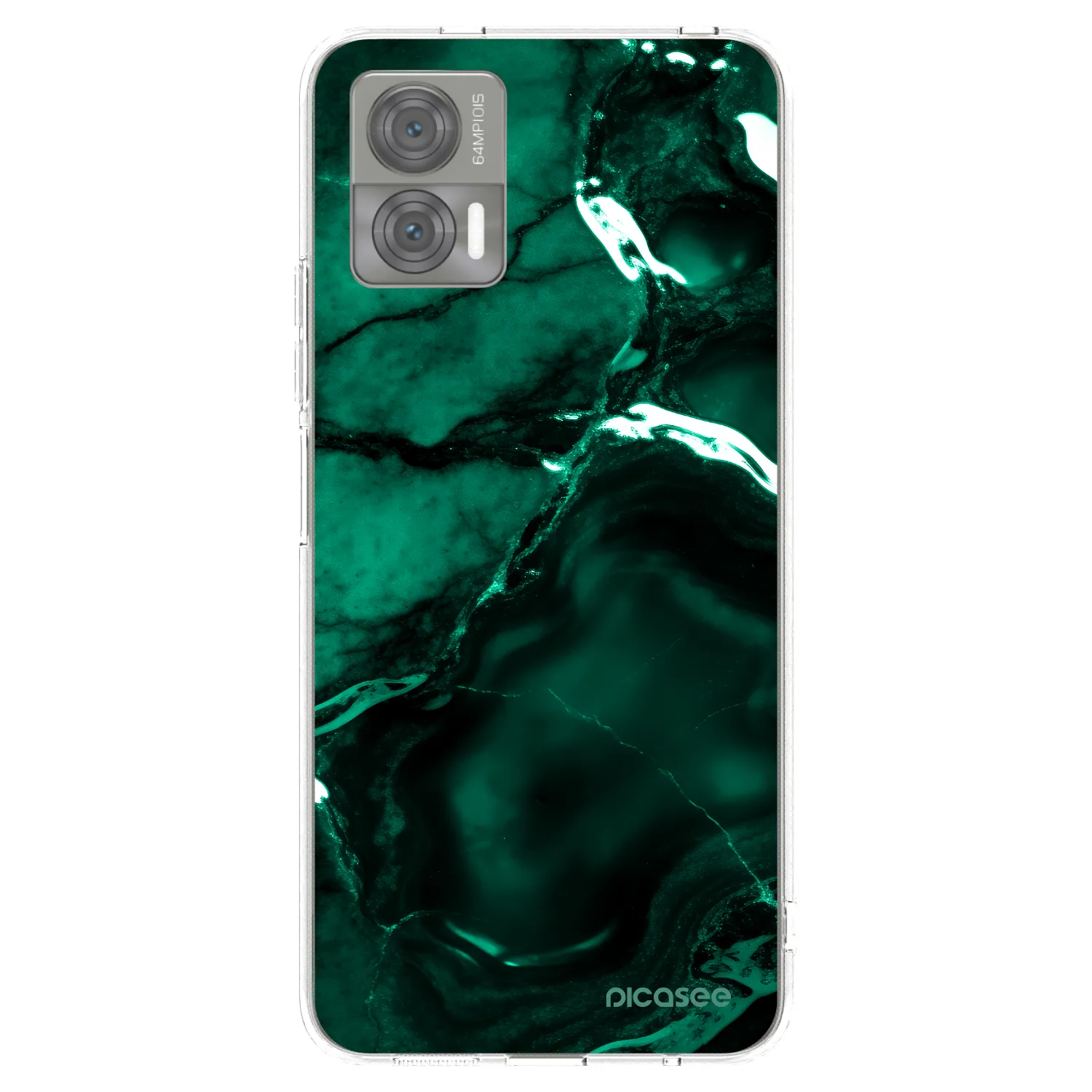 Picasee Motorola Edge 30 Neo Hülle - Transparentes Silikon - Dark emerald
