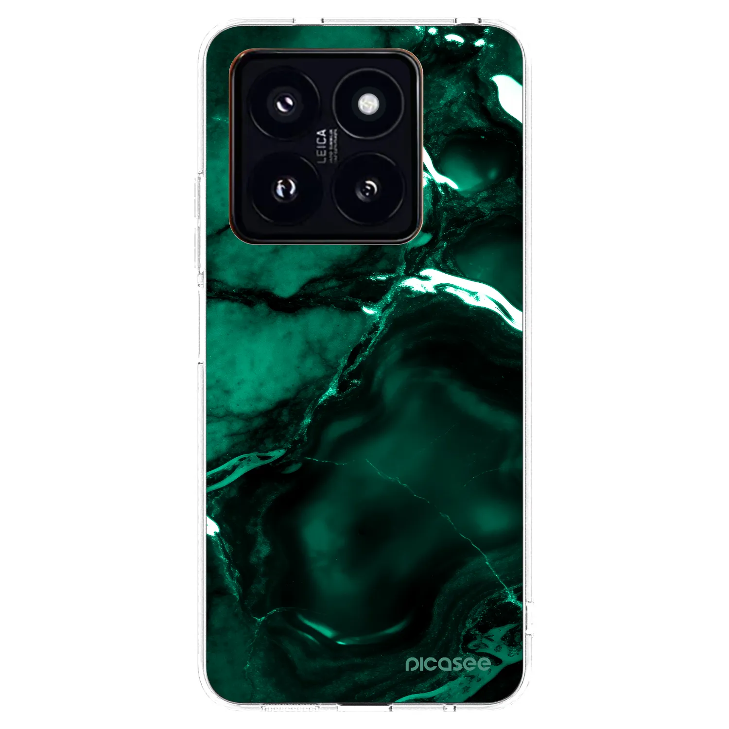 Picasee Xiaomi 14 Pro Hülle - Transparentes Silikon - Dark emerald