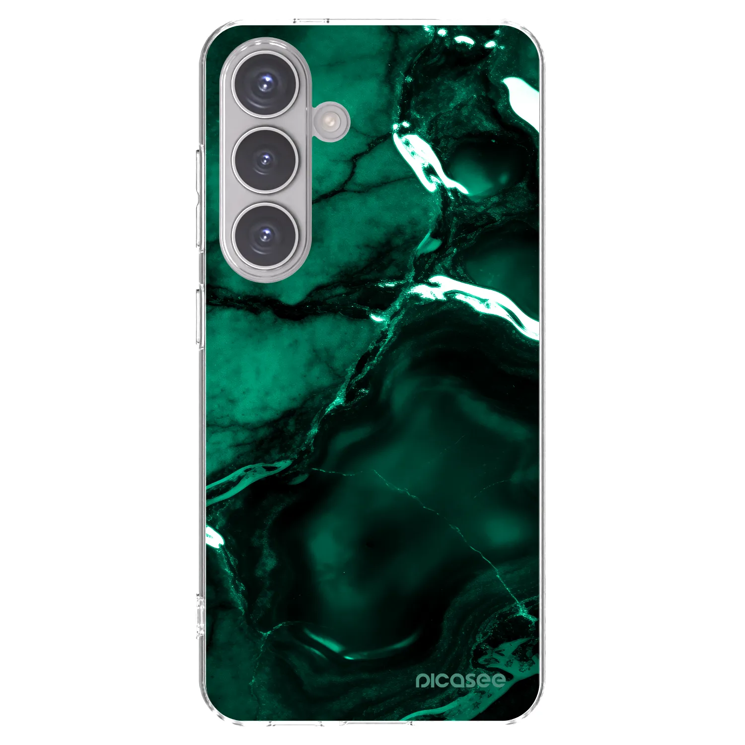 Picasee Samsung Galaxy S24 S921B 5G Hülle - Transparentes Silikon - Dark emerald