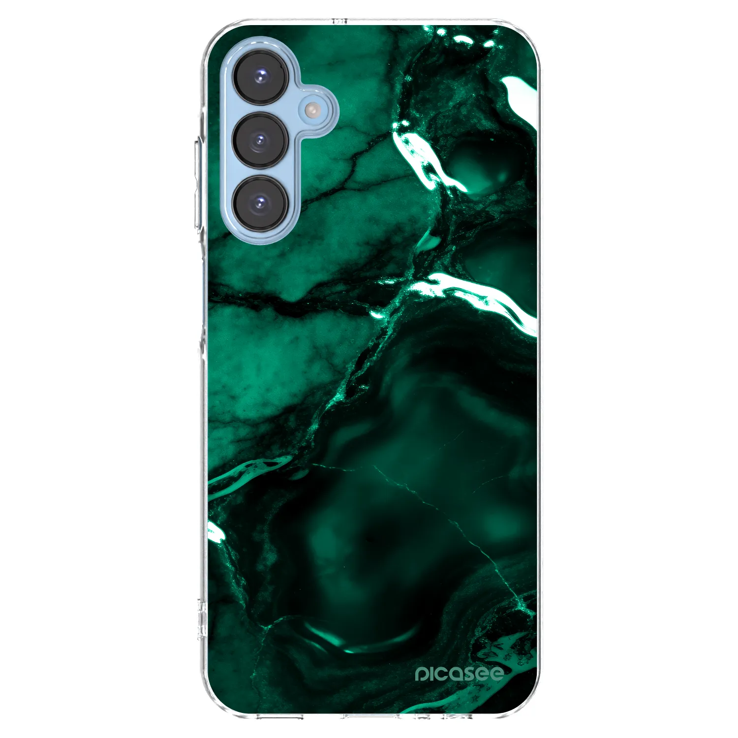 Picasee Samsung Galaxy A15 A156B 5G Hülle - Transparentes Silikon - Dark emerald