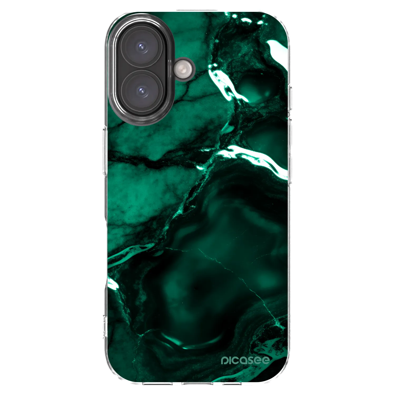 Picasee Apple iPhone 16 Hülle - Transparentes Silikon - Dark emerald