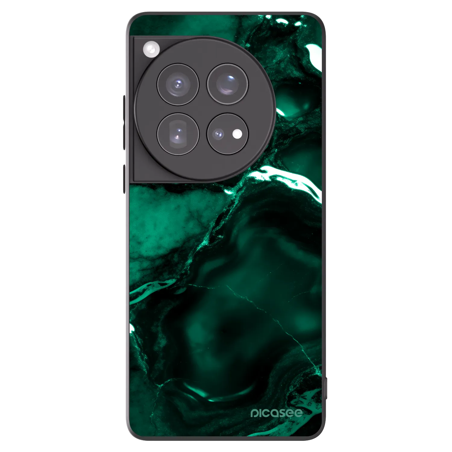 Picasee OnePlus 12 5G Hülle - Schwarzes Silikon - Dark emerald