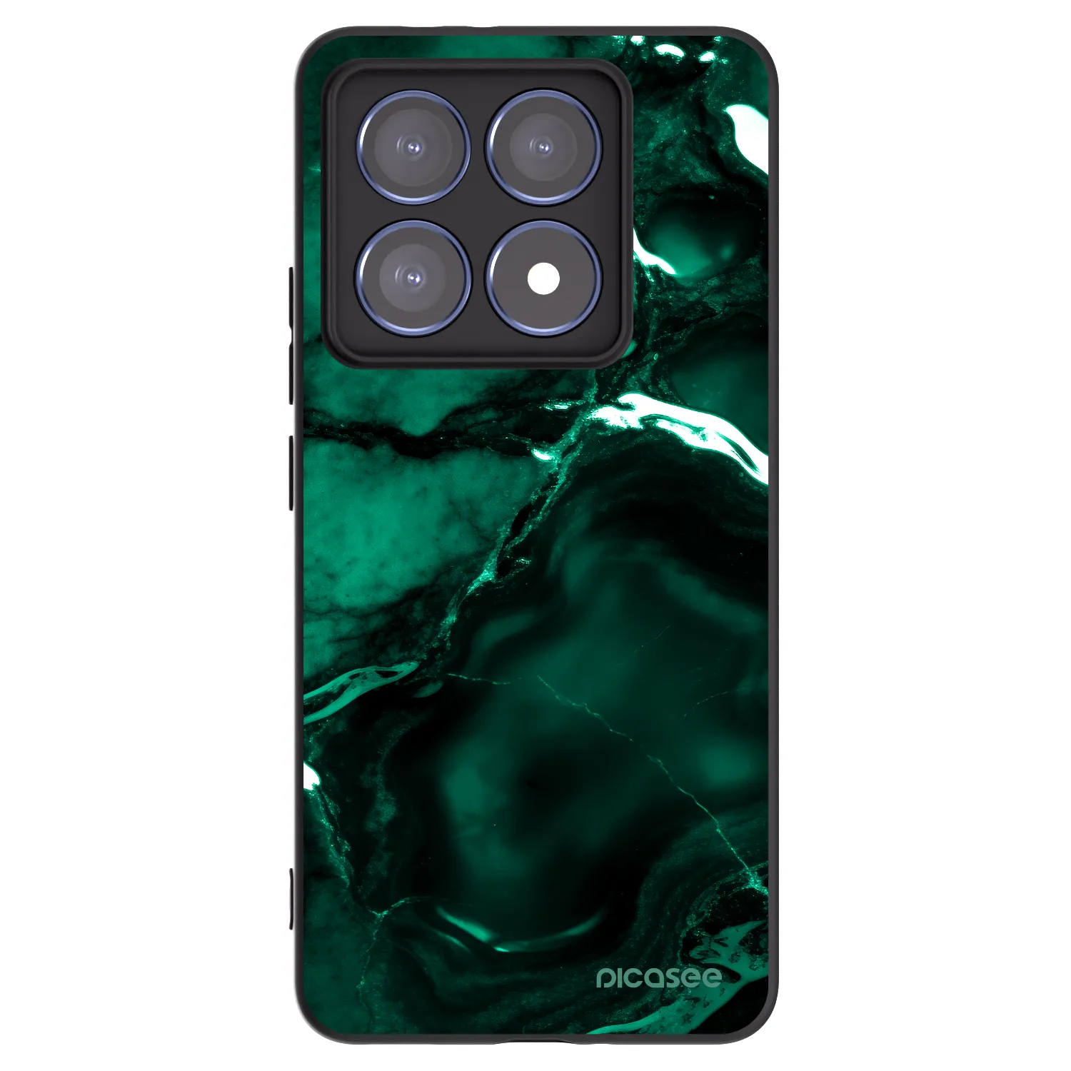 Picasee Xiaomi 14T Pro Hülle - Schwarzes Silikon - Dark emerald