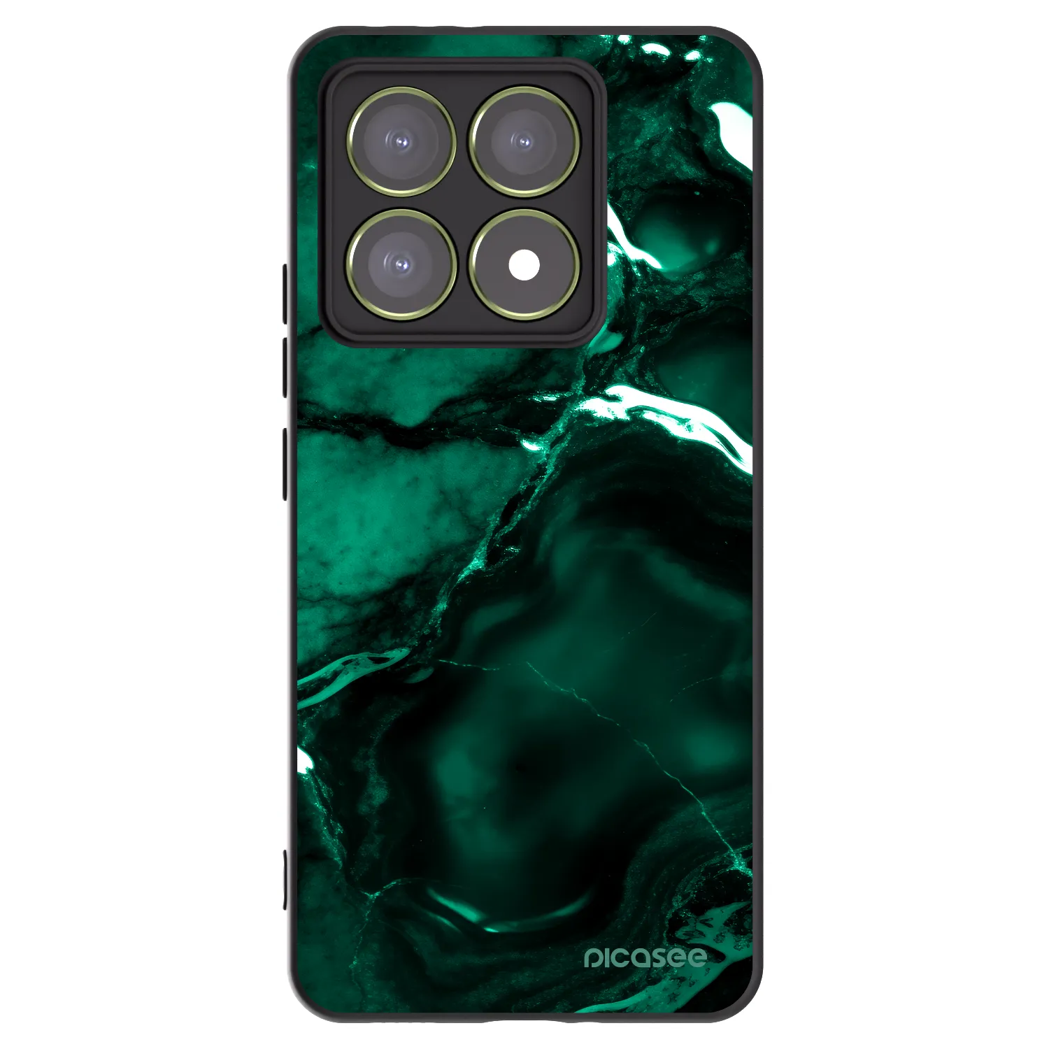 Picasee Xiaomi 14T Hülle - Schwarzes Silikon - Dark emerald