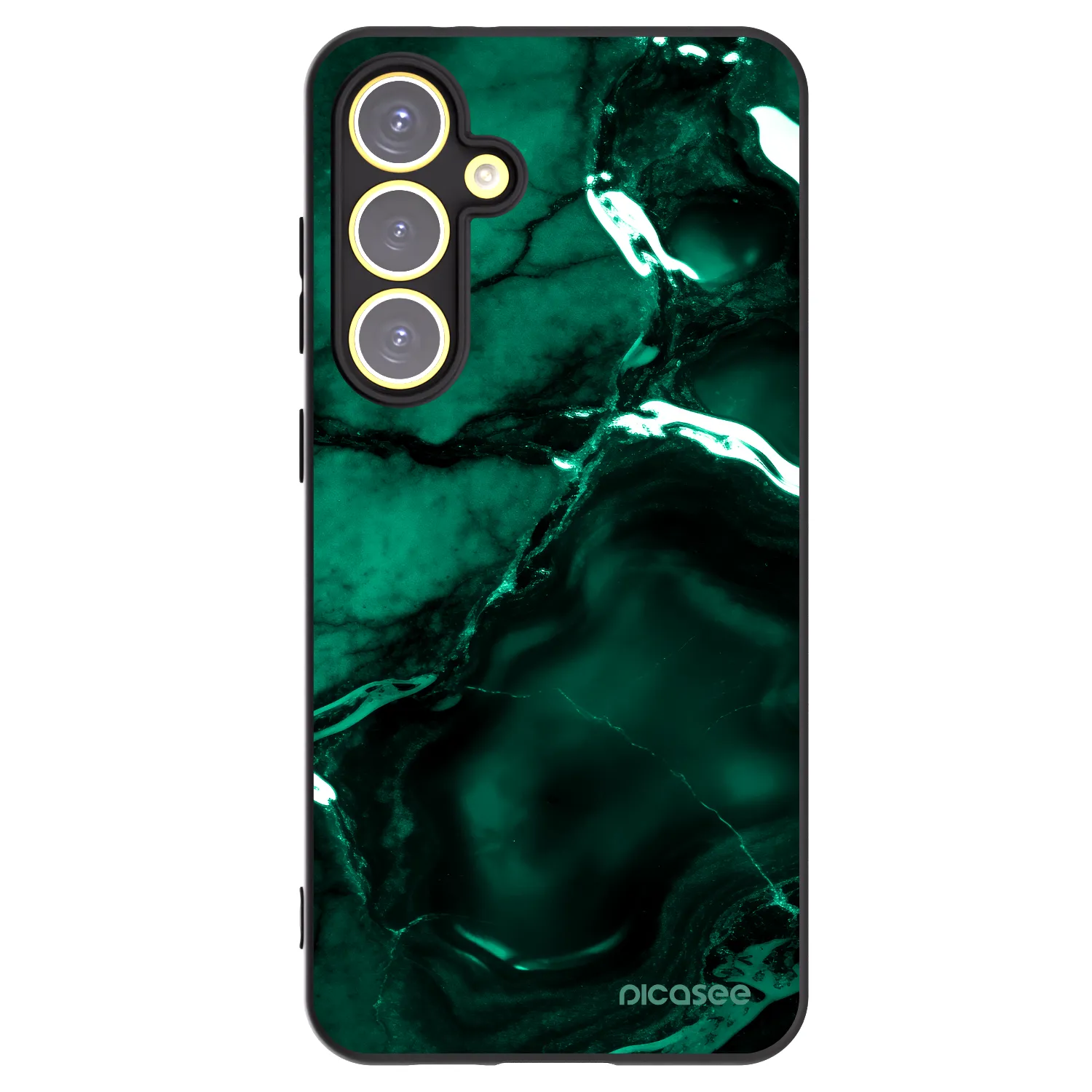 Picasee Samsung Galaxy S24 FE S721B Hülle - Schwarzes Silikon - Dark emerald